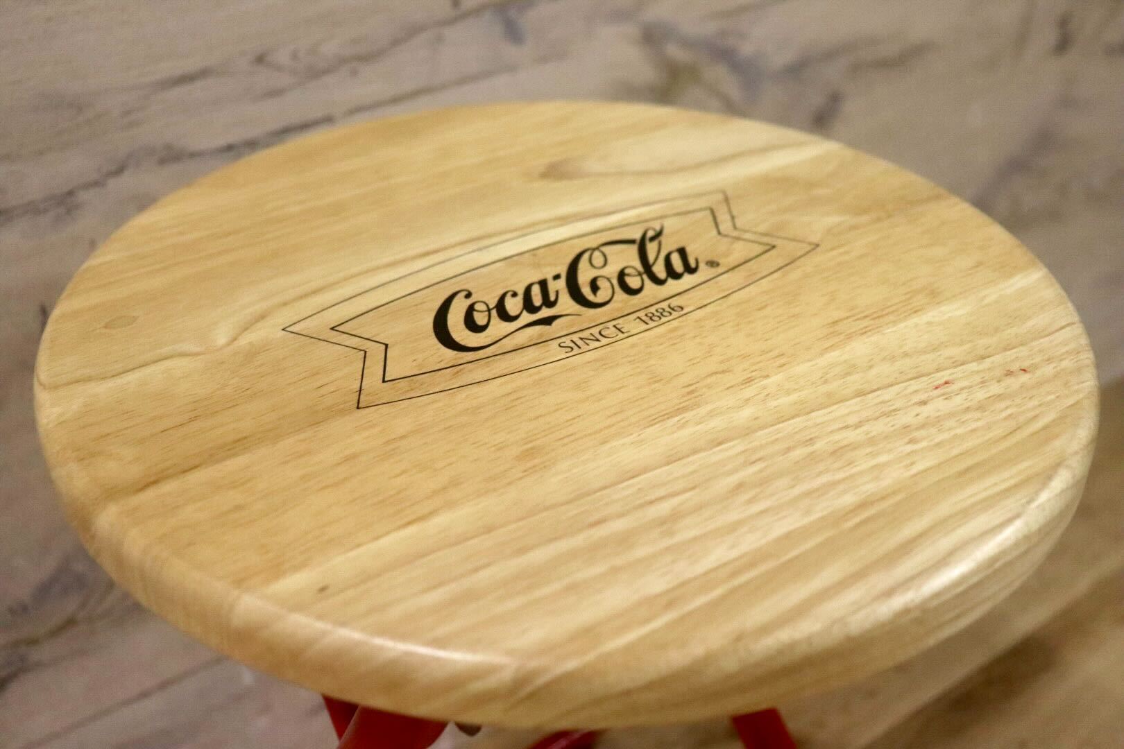 GMIS441◯コカコーラ スツール 昭和レトロ ビンテージ 座面木製 チェア インテリア ディスプレイ 稀少