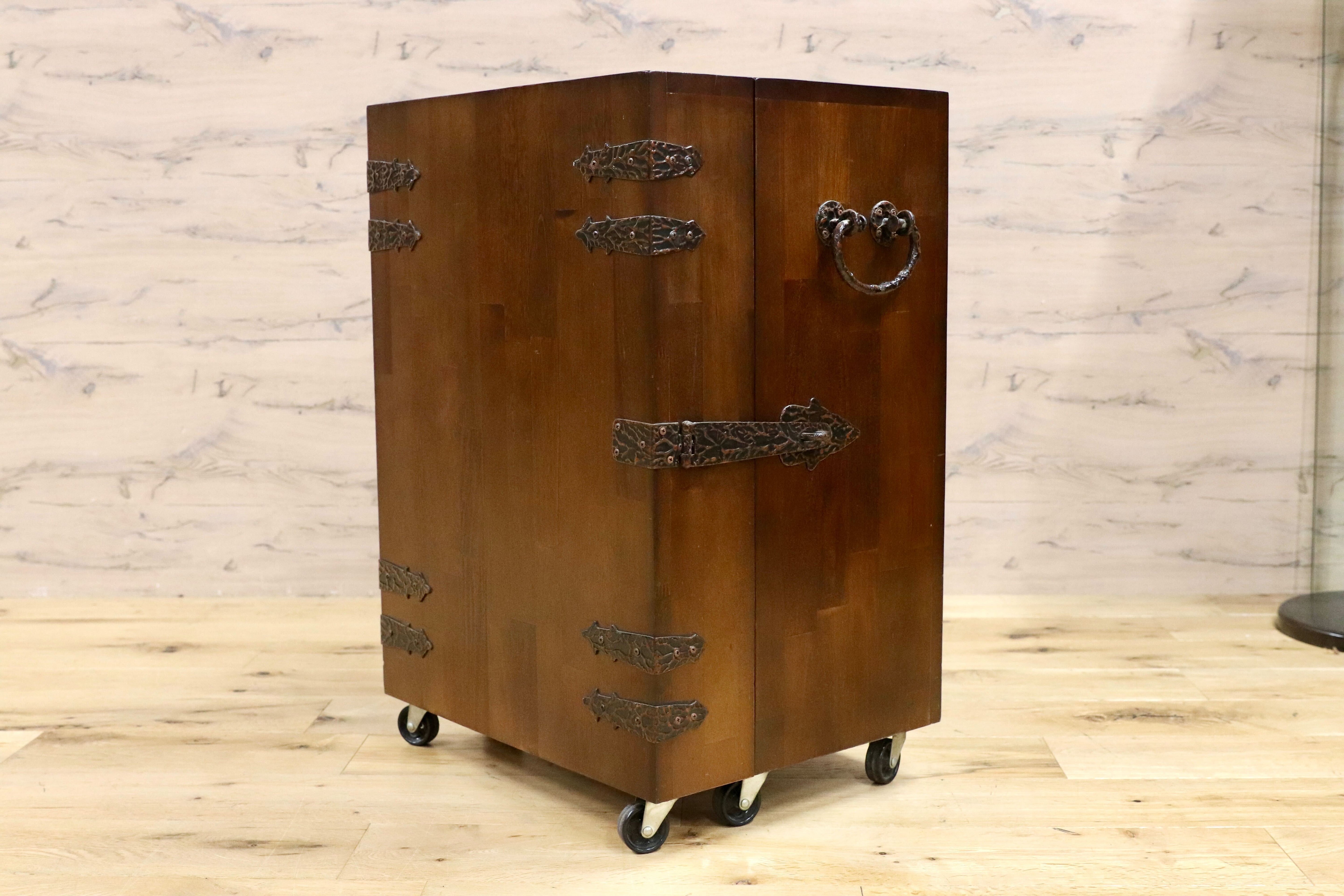 GMHN4○KOIZUMI / 小泉産業 チェスト ワゴン からくり収納 和モダン 和家具 木製 民芸家具 レトロ カントリー