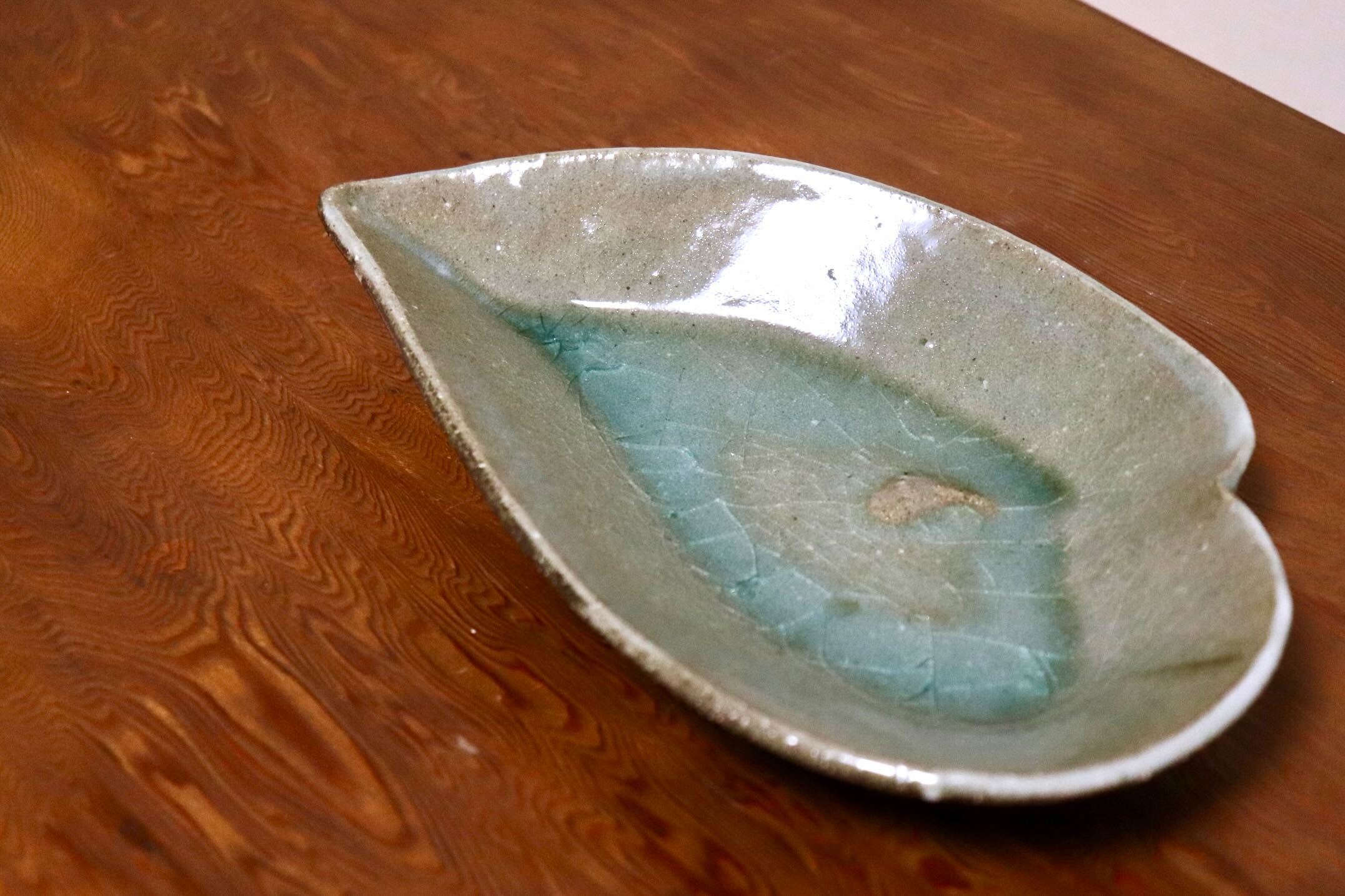 GMIO495O◯丹山窯 丹波焼 葉形皿 陶器 丹波篠山 伝統工芸 未使用