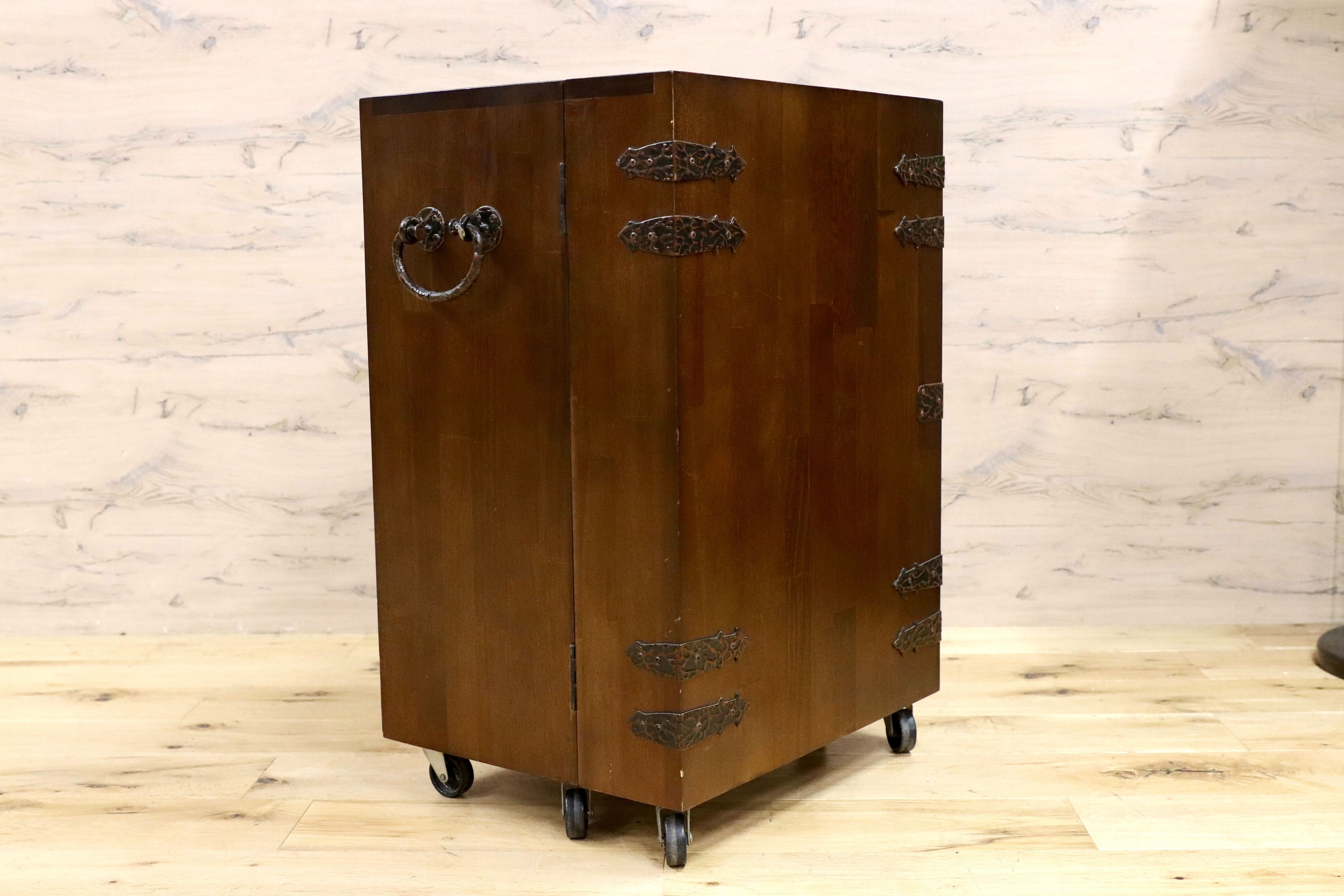 GMHN4○KOIZUMI / 小泉産業 チェスト ワゴン からくり収納 和モダン 和家具 木製 民芸家具 レトロ カントリー