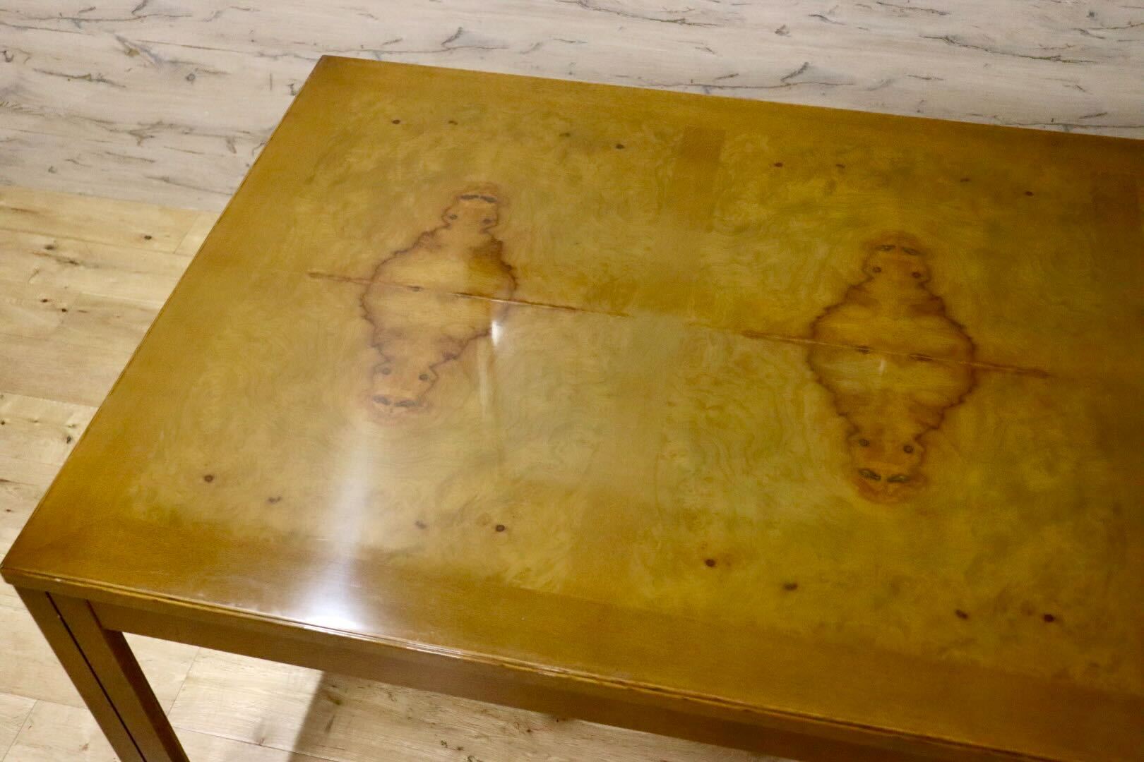 GMHN277○domani / ドマーニ モーガントン ダイニングテーブル 食卓テーブル ライトコニャック カリモク最高峰 クラシック 定価約30万