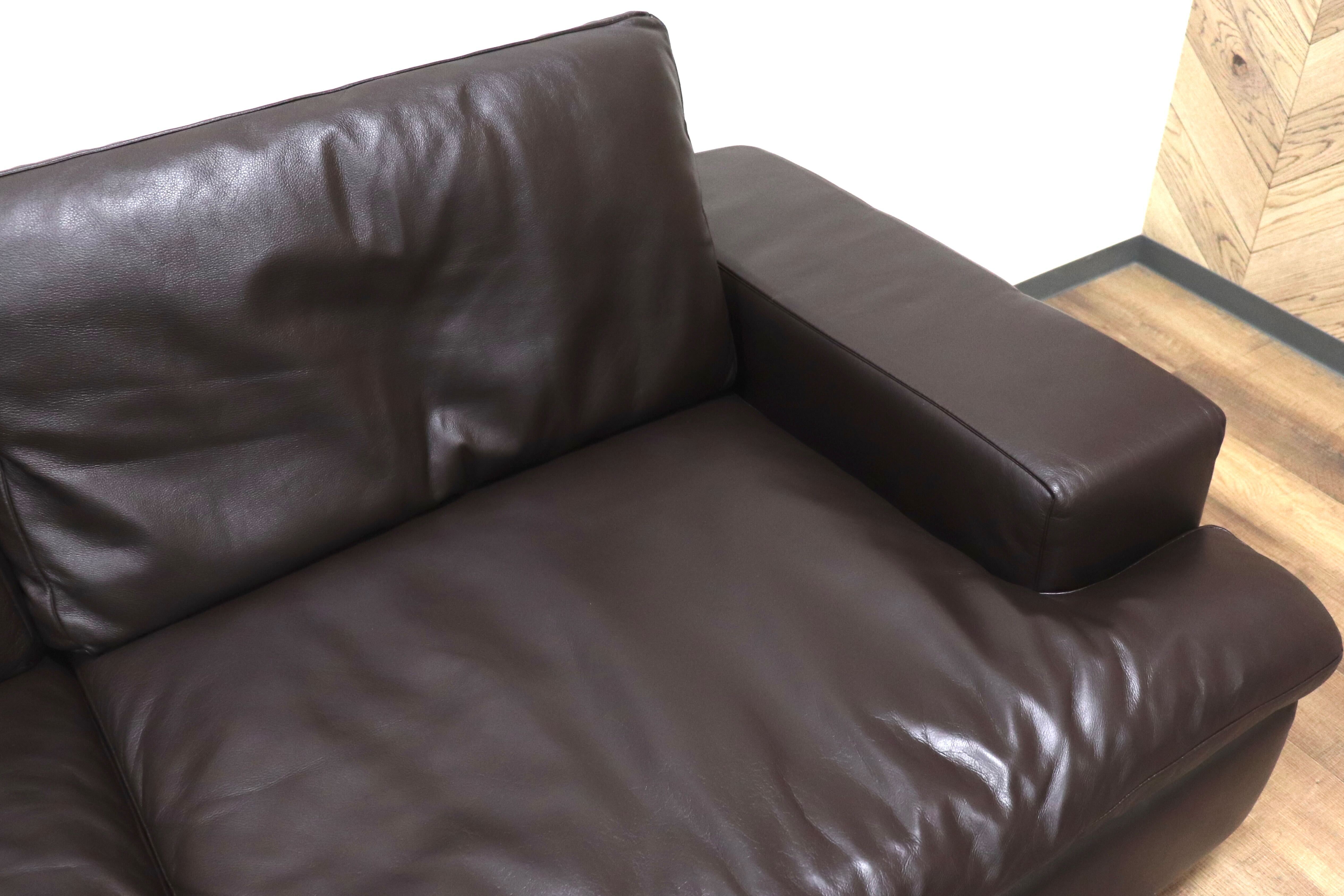 GMGT196○ACTUS/ アクタス five by five ファイブバイファイブ GRAHAM SOFA グラハムソファ 2.5人掛けソファ ラブソファ 総革 定価約40万