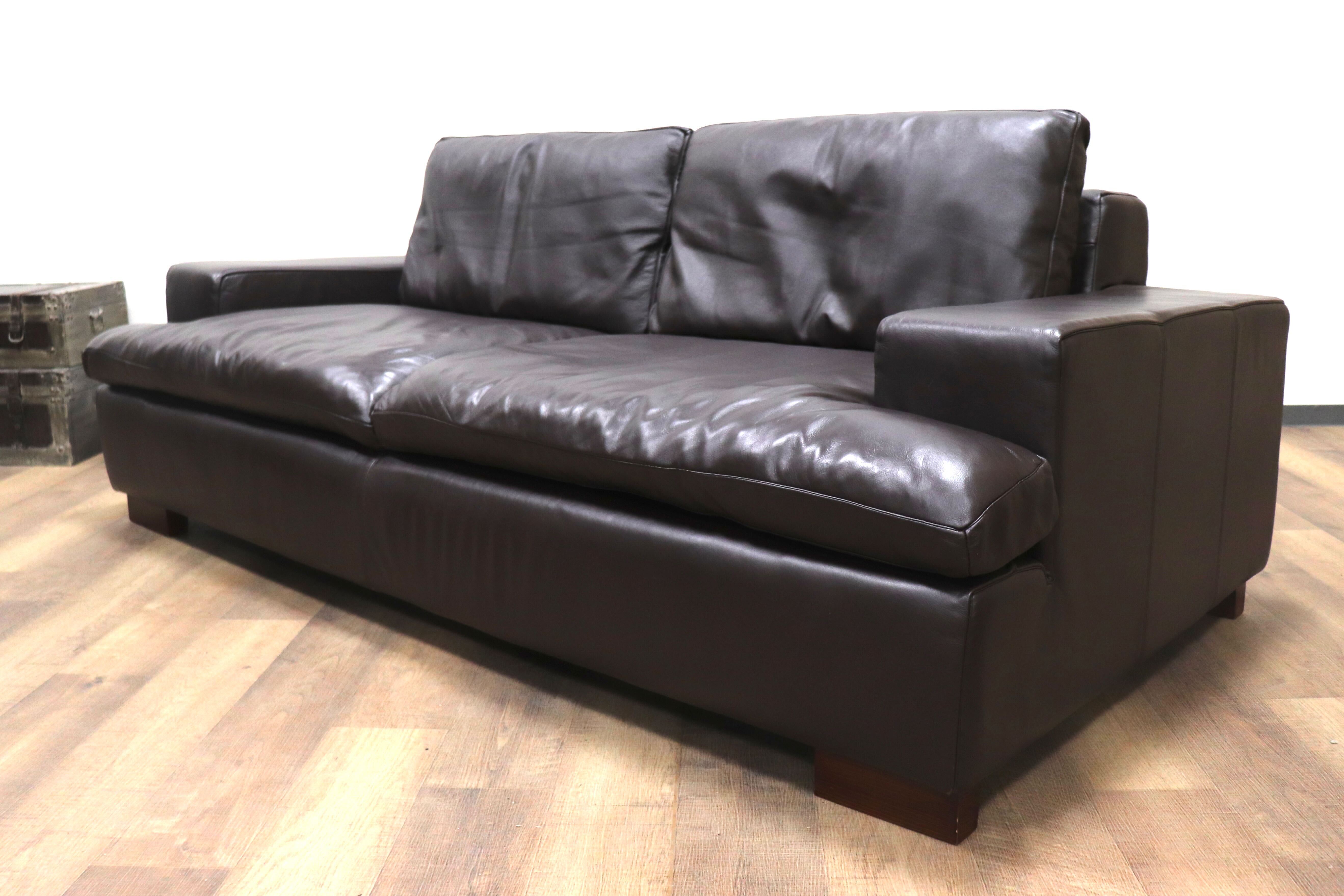 GMGT196○ACTUS/ アクタス five by five ファイブバイファイブ GRAHAM SOFA グラハムソファ 2.5人掛けソファ ラブソファ 総革 定価約40万