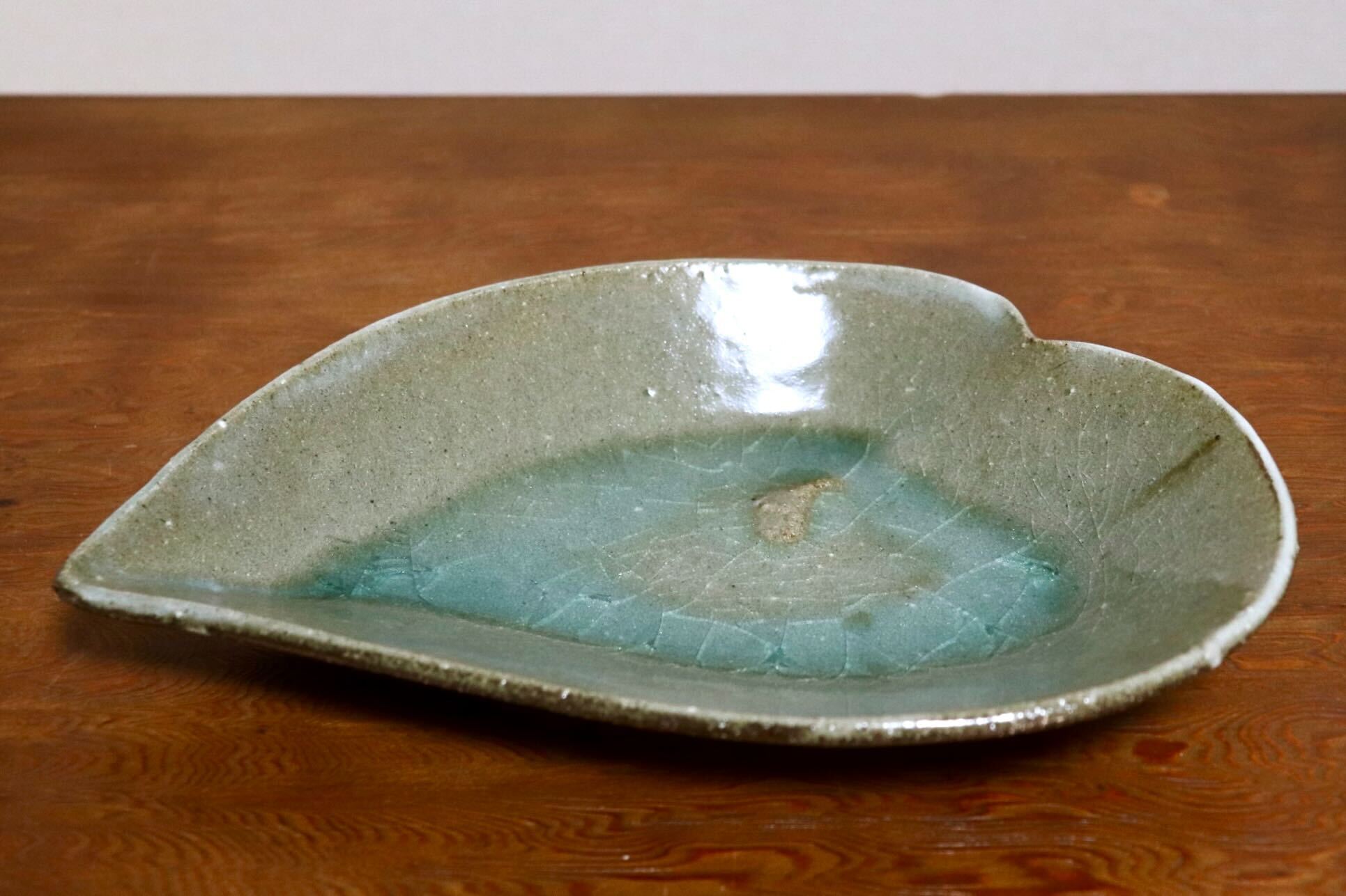 GMIO495O◯丹山窯 丹波焼 葉形皿 陶器 丹波篠山 伝統工芸 未使用