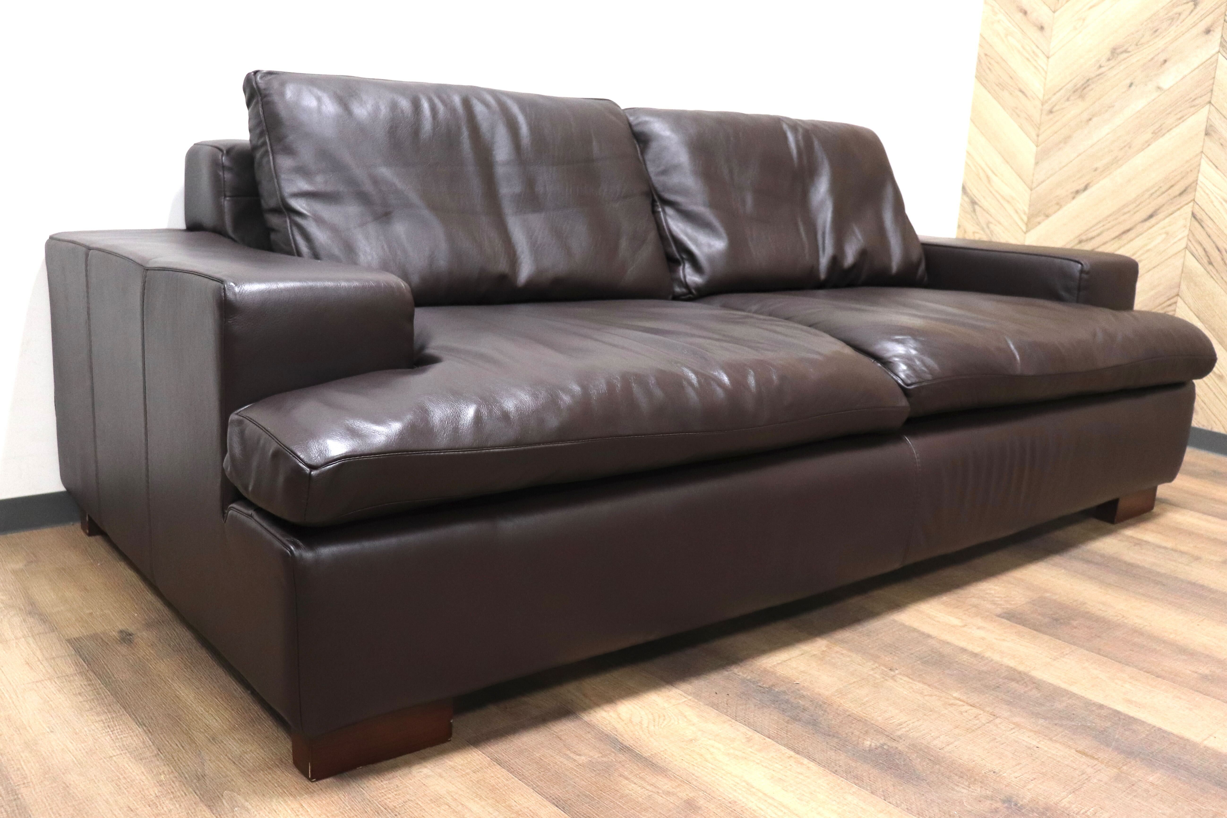 GMGT196○ACTUS/ アクタス five by five ファイブバイファイブ GRAHAM SOFA グラハムソファ 2.5人掛けソファ ラブソファ 総革 定価約40万