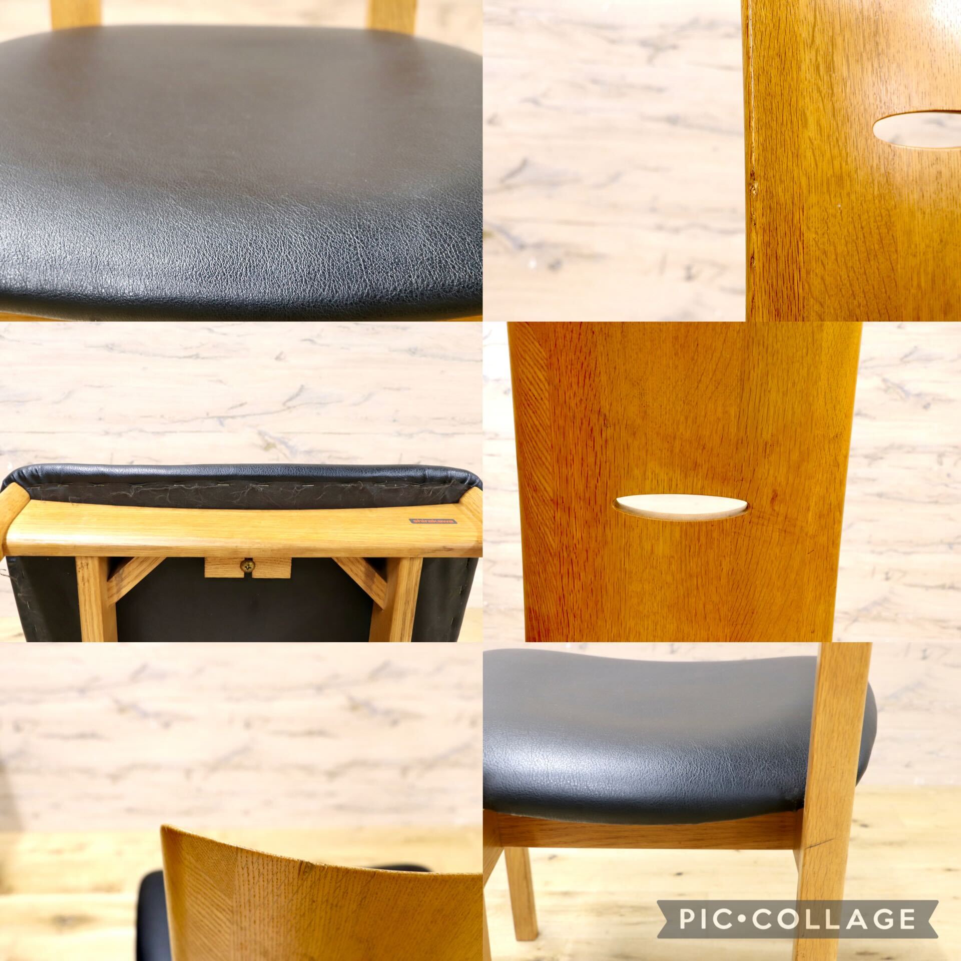 GMIK825F○シラカワ / shirakawa RAPT ラプト ダイニングチェア 木製 食卓椅子 イス 飛騨家具 和モダン シンプル 合皮 楢材 ブラック