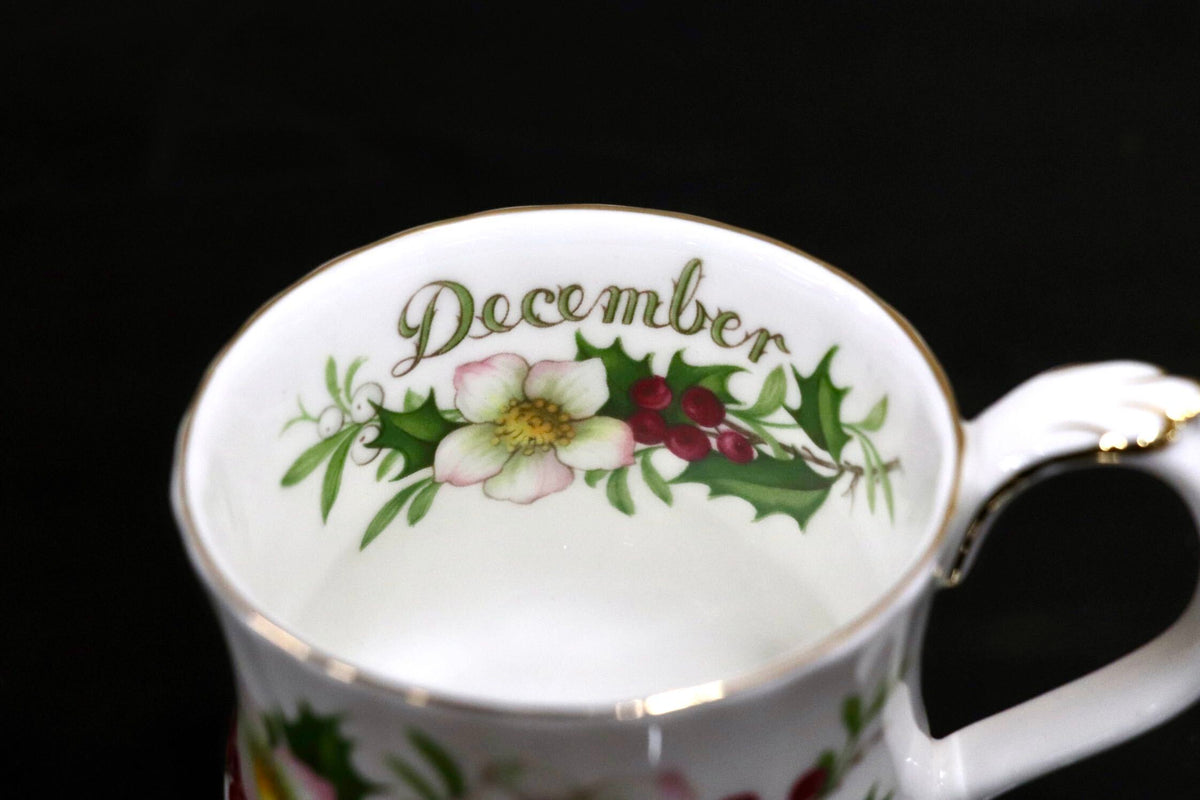 GMJO141Q◯ROYAL ALBERT / ロイヤルアルバート FLOWER OF THE MONTH フラワー オブ ザ マンス Bone China マグカップ 西洋 廃盤 稀少