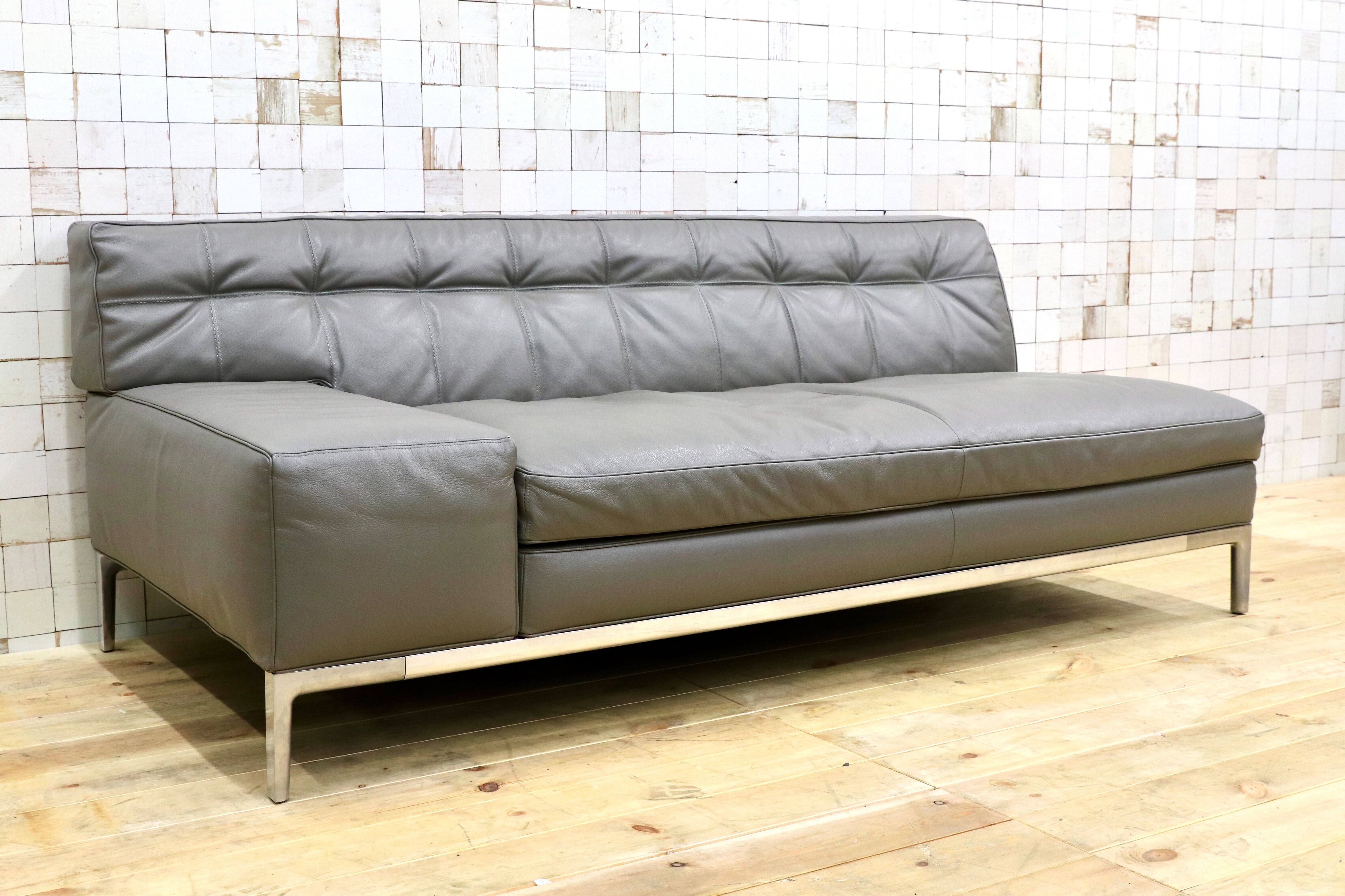 GMHO67○Cassina / カッシーナ 249 VOLAGE EX-S 2人掛けソファ ラブソファ フィリップ・スタルク 本革 Xランク グレー 定価約180万