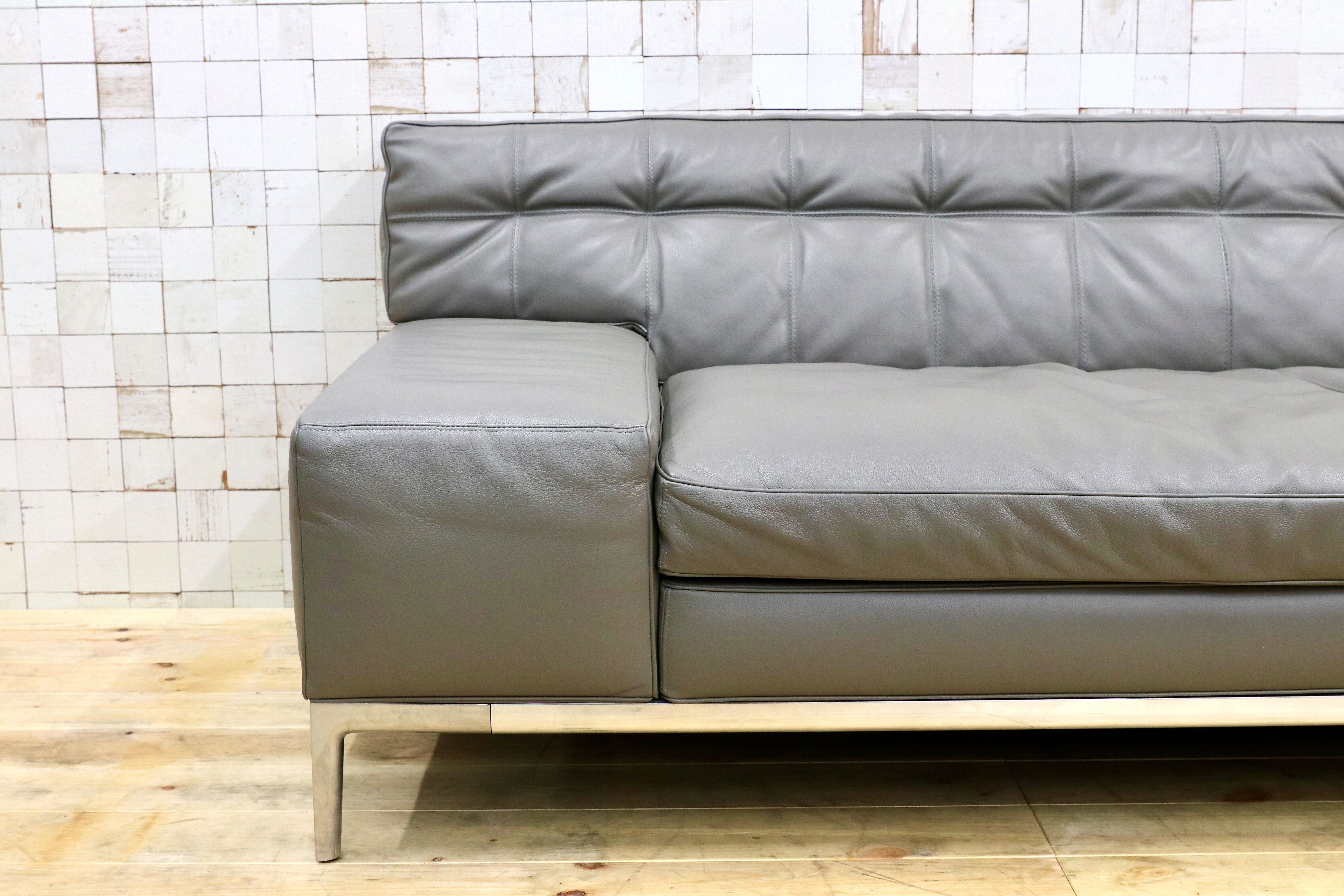 GMHO67○Cassina / カッシーナ 249 VOLAGE EX-S 2人掛けソファ ラブソファ フィリップ・スタルク 本革 Xランク グレー 定価約180万