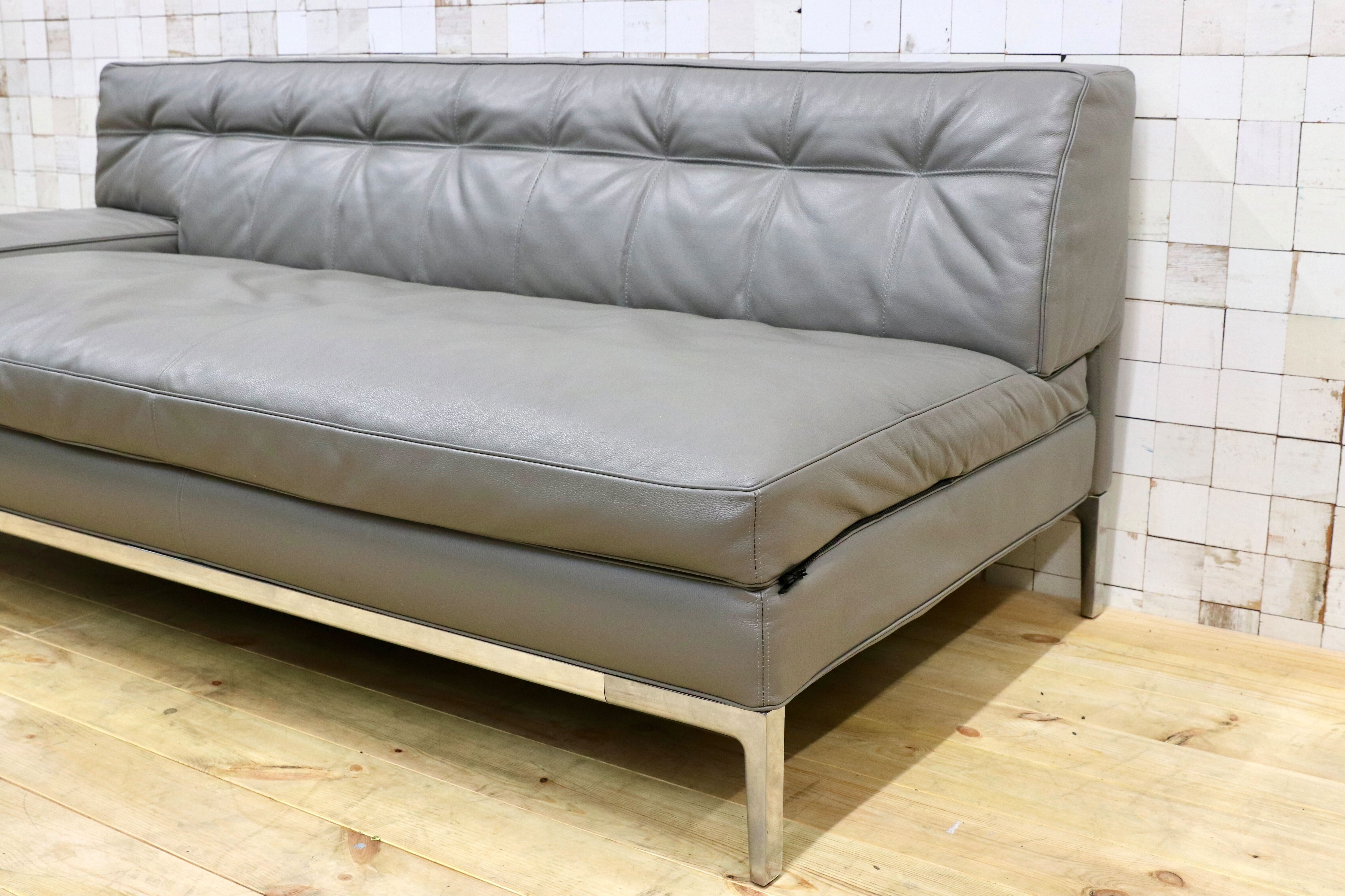 GMHO67○Cassina / カッシーナ 249 VOLAGE EX-S 2人掛けソファ ラブソファ フィリップ・スタルク 本革 Xランク グレー 定価約180万