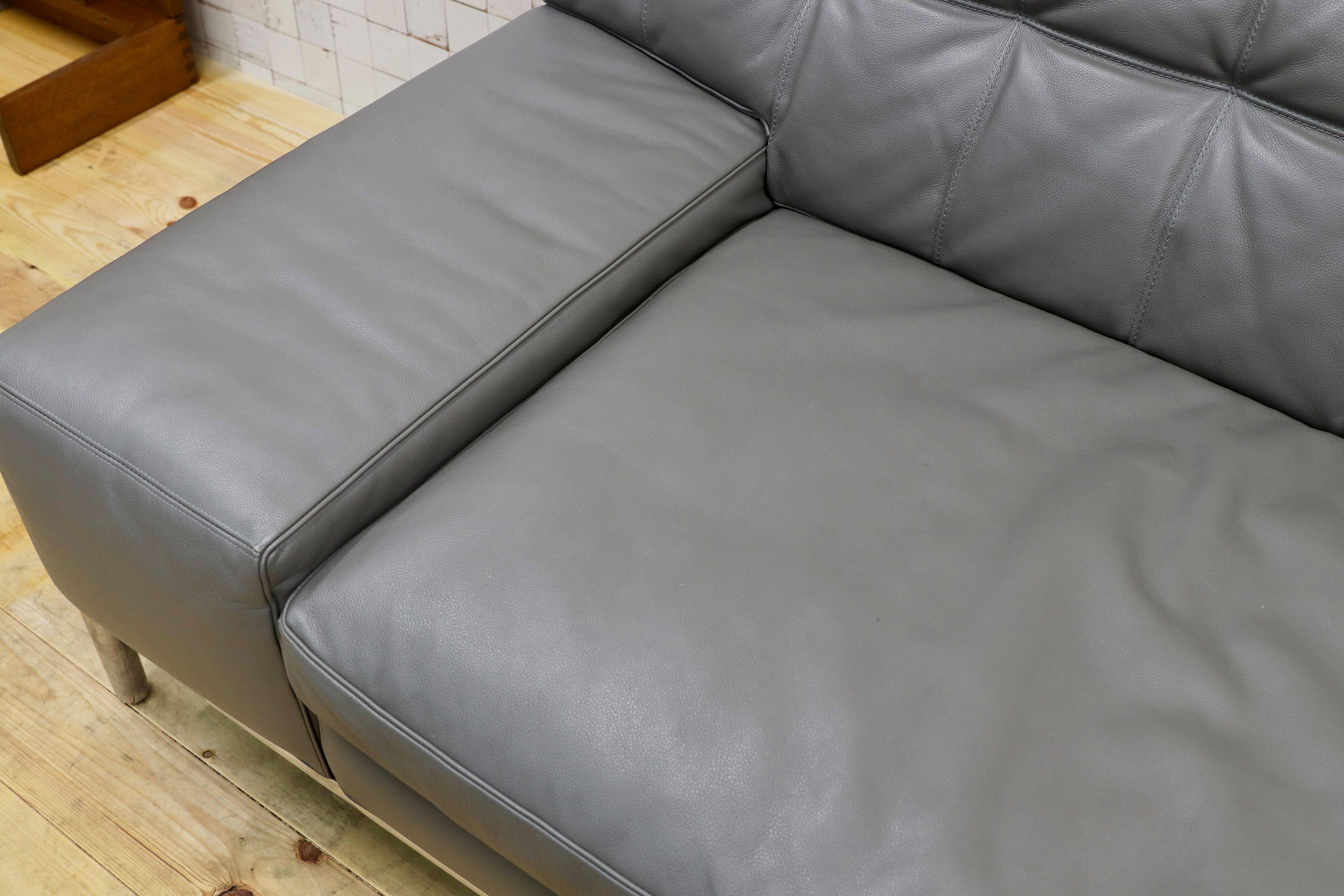 GMHO67○Cassina / カッシーナ 249 VOLAGE EX-S 2人掛けソファ ラブソファ フィリップ・スタルク 本革 Xランク グレー 定価約180万