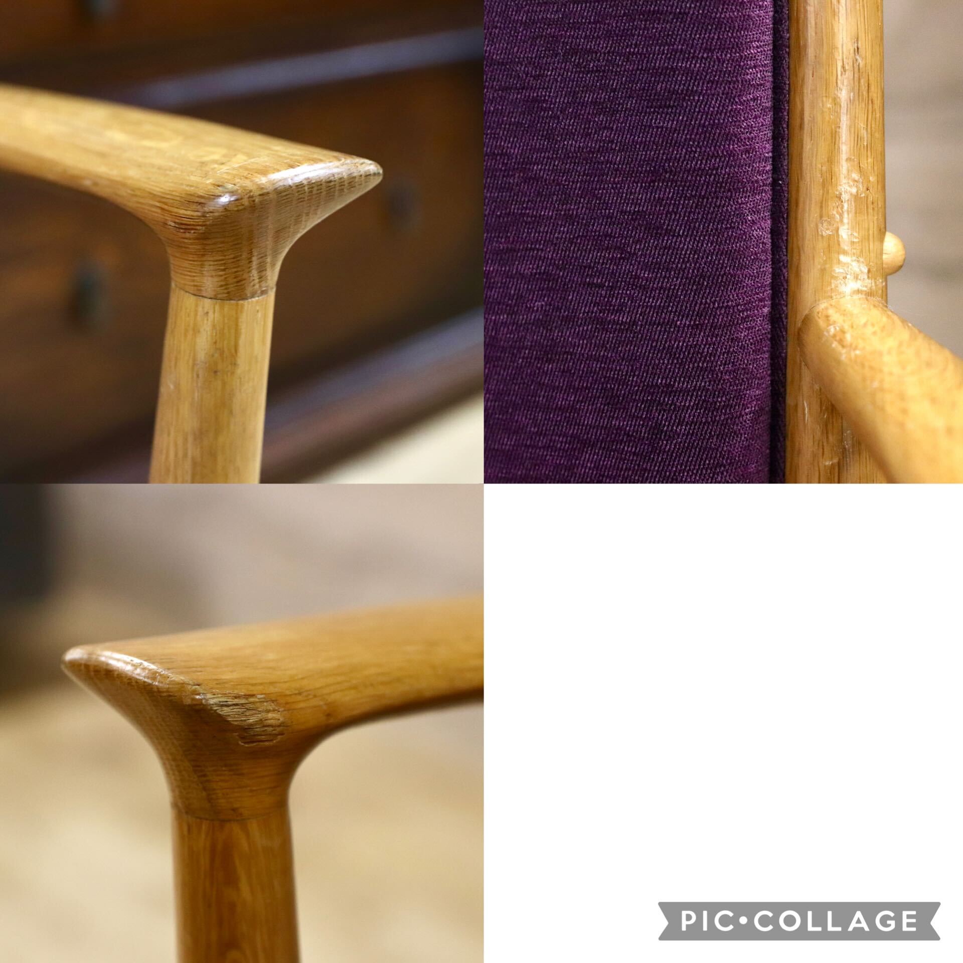 GMIK413AZ○mobilia / モビリア DANISH 北欧ヴィンテージ アームチェア ダイニングチェア 椅子 オーク材 ファブリック 稀少 検)ウェグナー