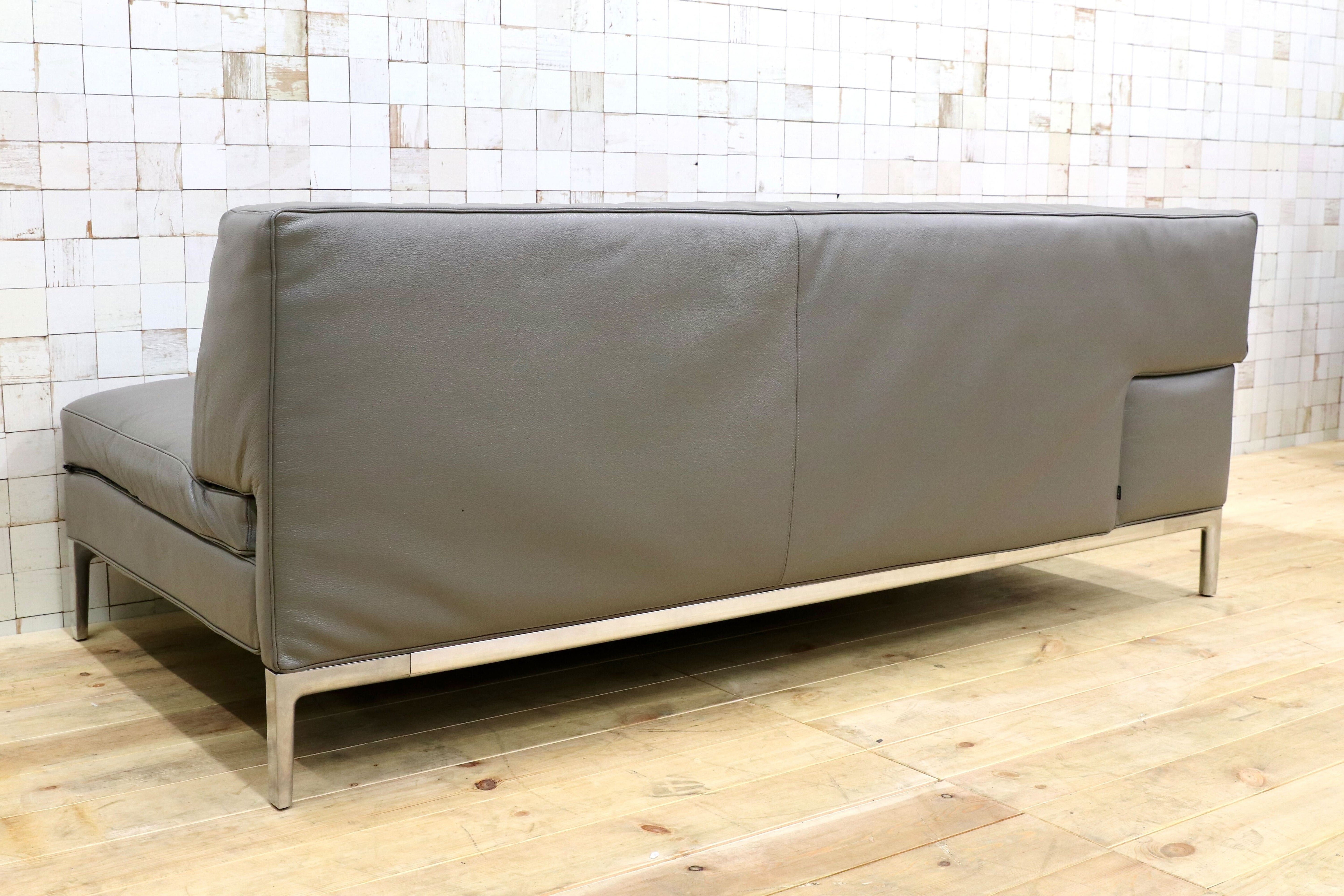 GMHO67○Cassina / カッシーナ 249 VOLAGE EX-S 2人掛けソファ ラブソファ フィリップ・スタルク 本革 Xランク グレー 定価約180万