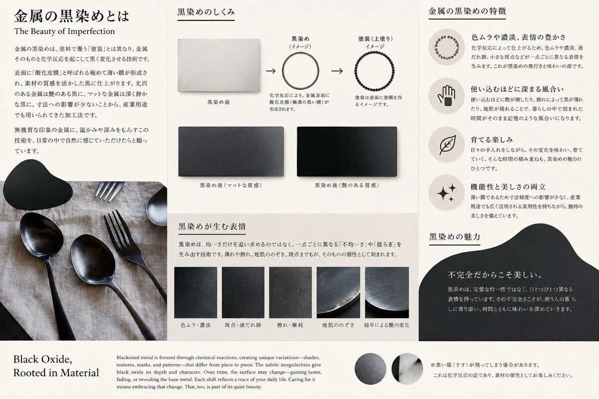 GMJO52A◯フォーク大 つやつや 黒染め スプーン 燕三条 日本製 未使用