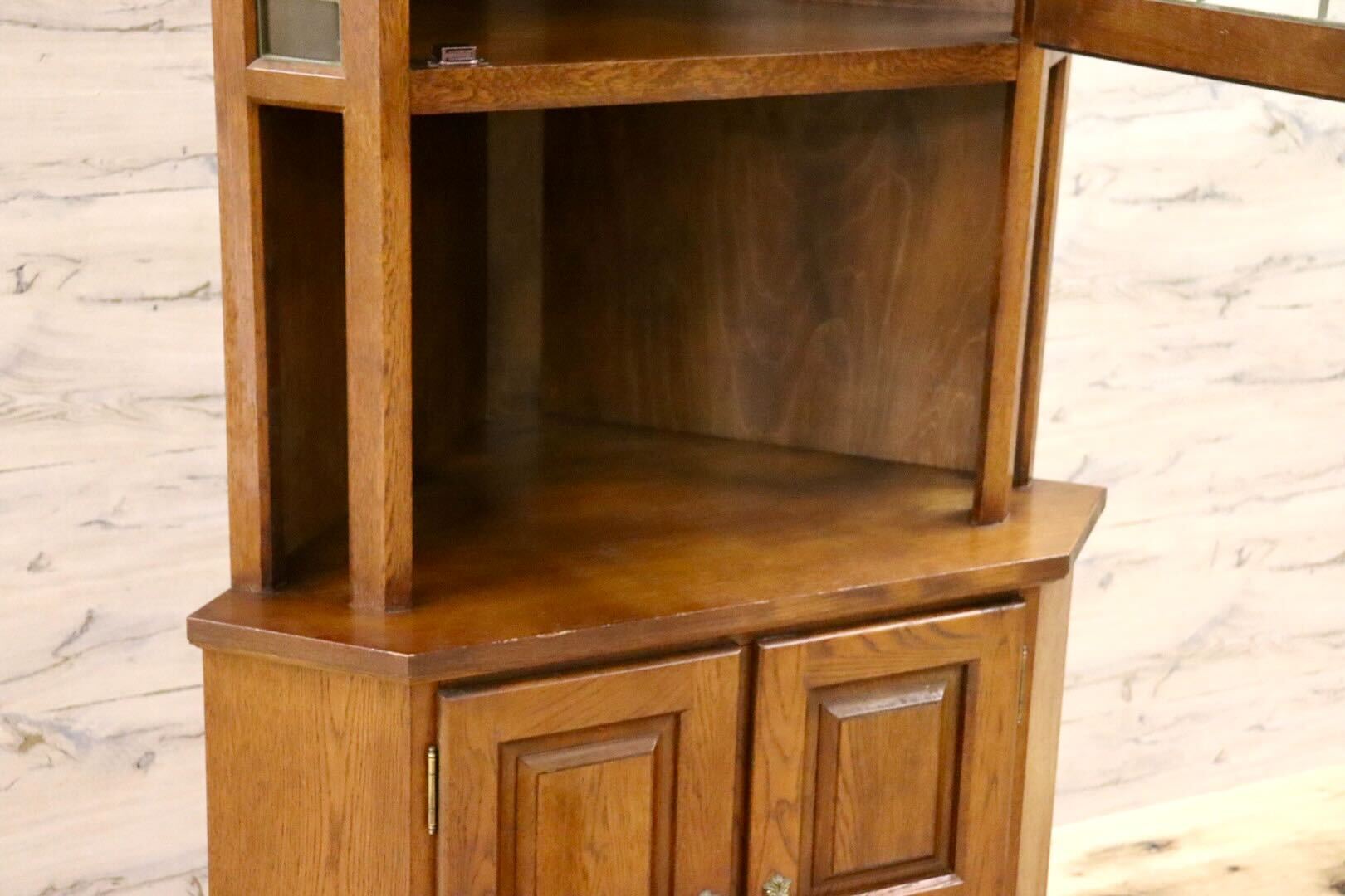 GMGH423○karimoku / カリモク コーナーキャビネット 飾り棚 収納家具 キャビネット クラシカル 国産家具 定価約21.6万