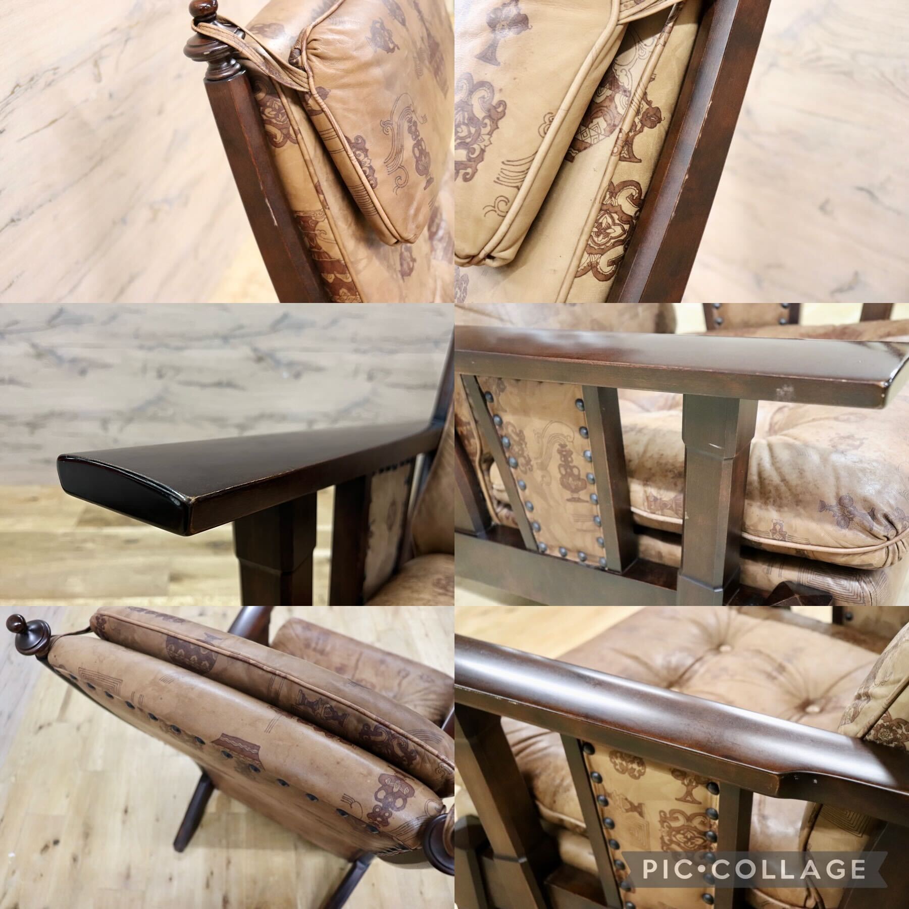 GMGS43A○MORISHIGE / モリシゲ 1人掛けソファ シングルソファ 本革 IDC大塚家具 鋲打ち クラシック 大正モダン 最高級 ヴィンテージ