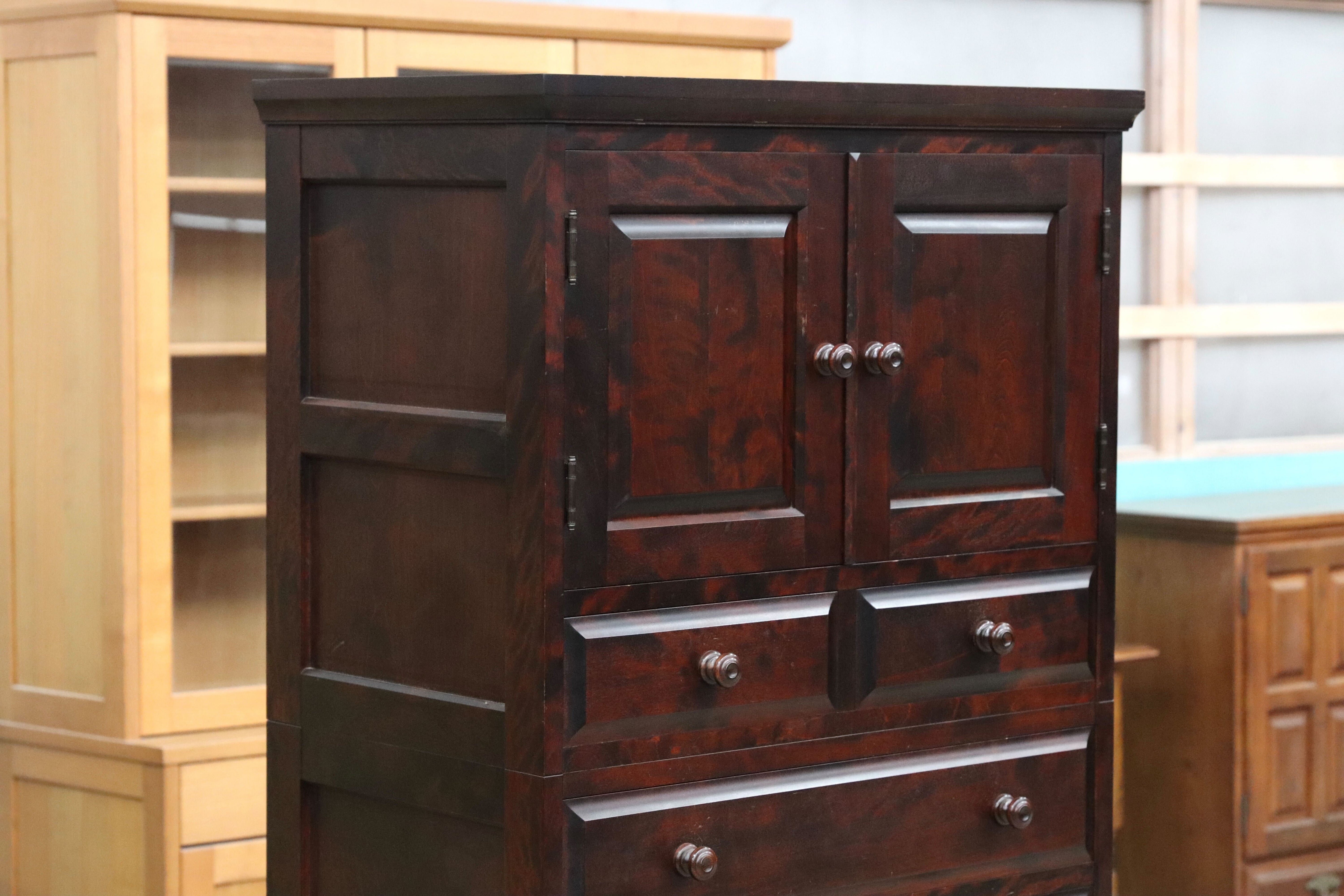 GMIS136○北海道民芸家具 チェスト 整理箪笥 樺材 アンティーク 和モダン レトロ 飛騨産業 箪笥