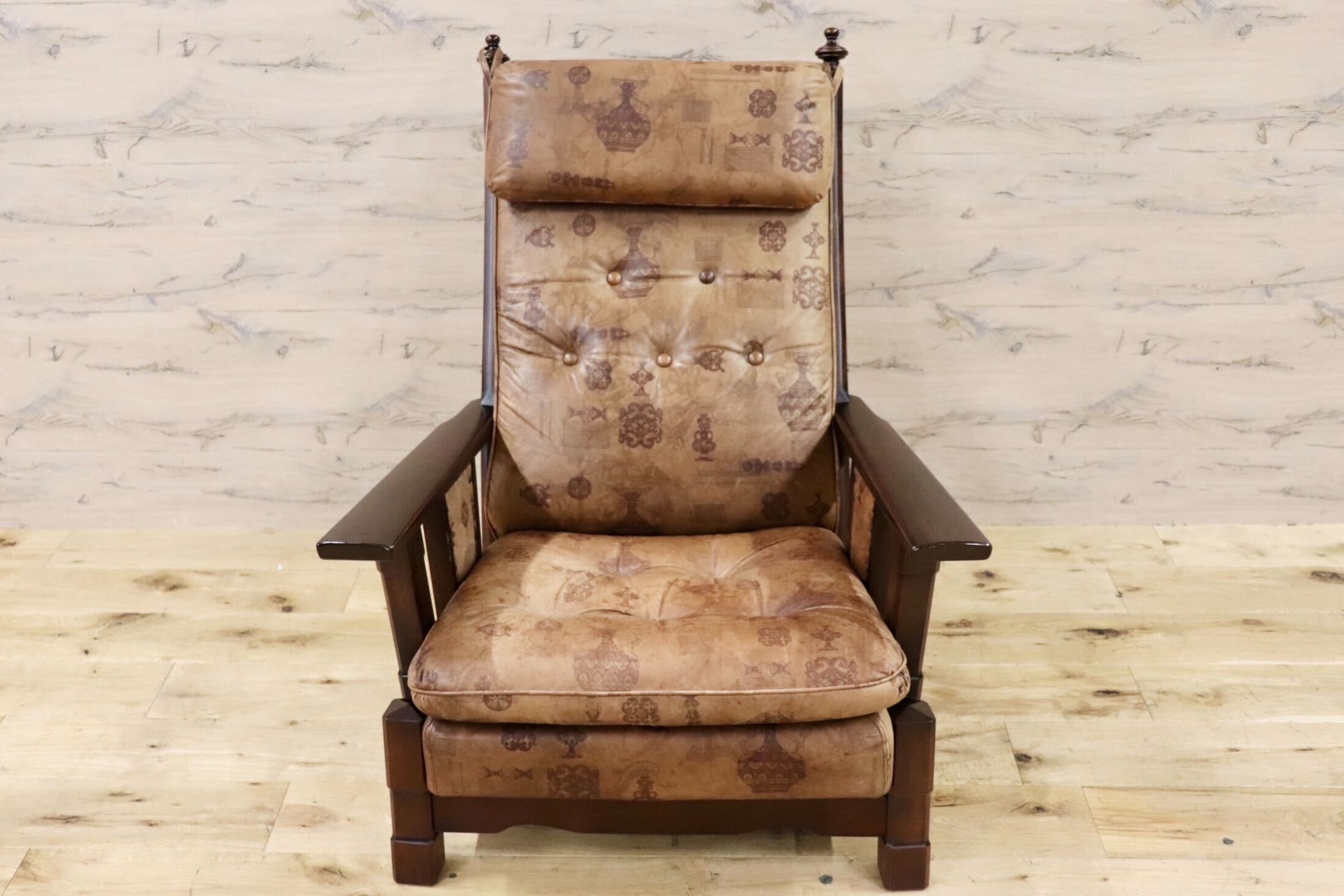 GMGS43A○MORISHIGE / モリシゲ 1人掛けソファ シングルソファ 本革 IDC大塚家具 鋲打ち クラシック 大正モダン 最高級 ヴィンテージ