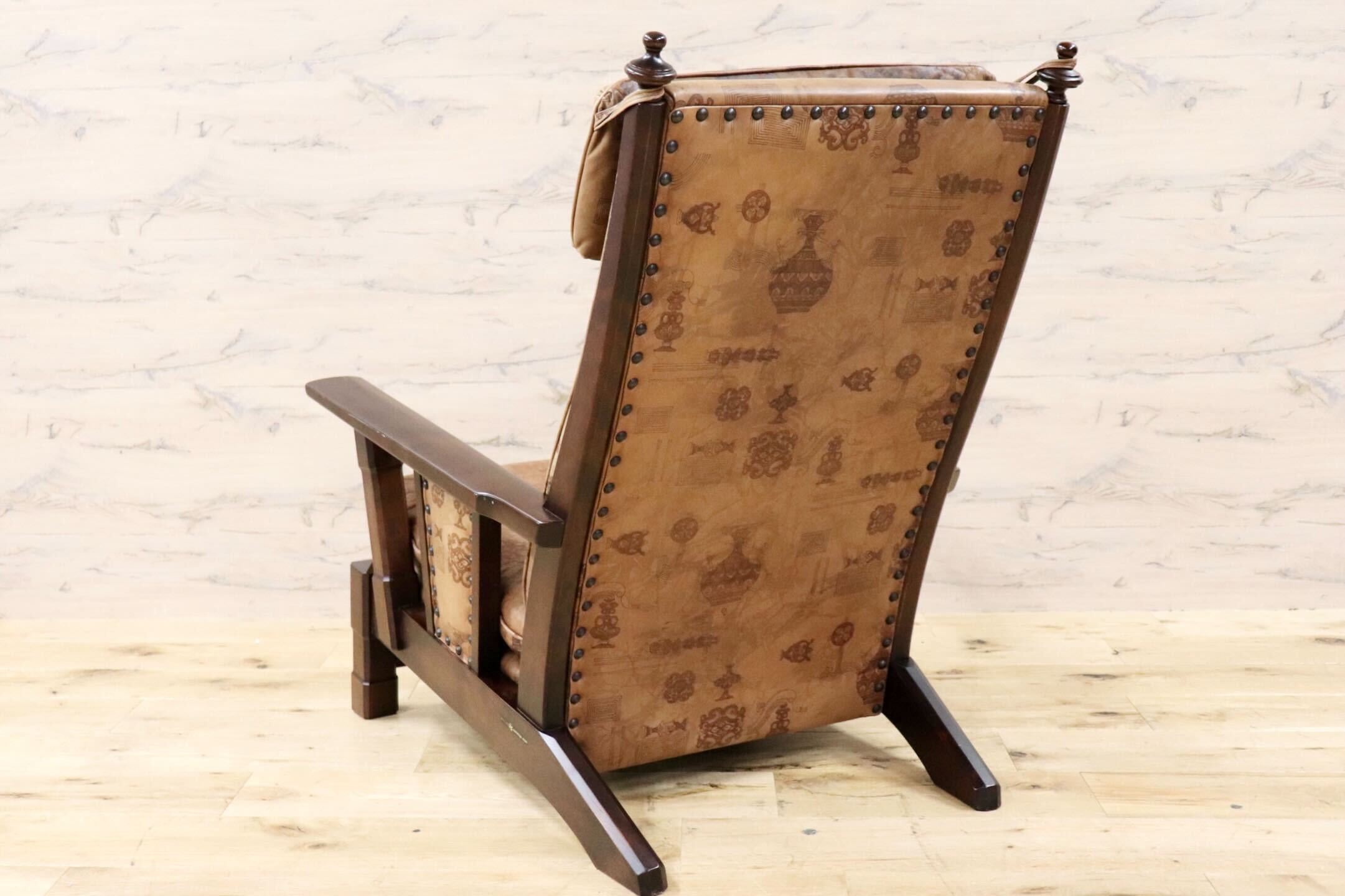 GMGS43A○MORISHIGE / モリシゲ 1人掛けソファ シングルソファ 本革 IDC大塚家具 鋲打ち クラシック 大正モダン 最高級 ヴィンテージ