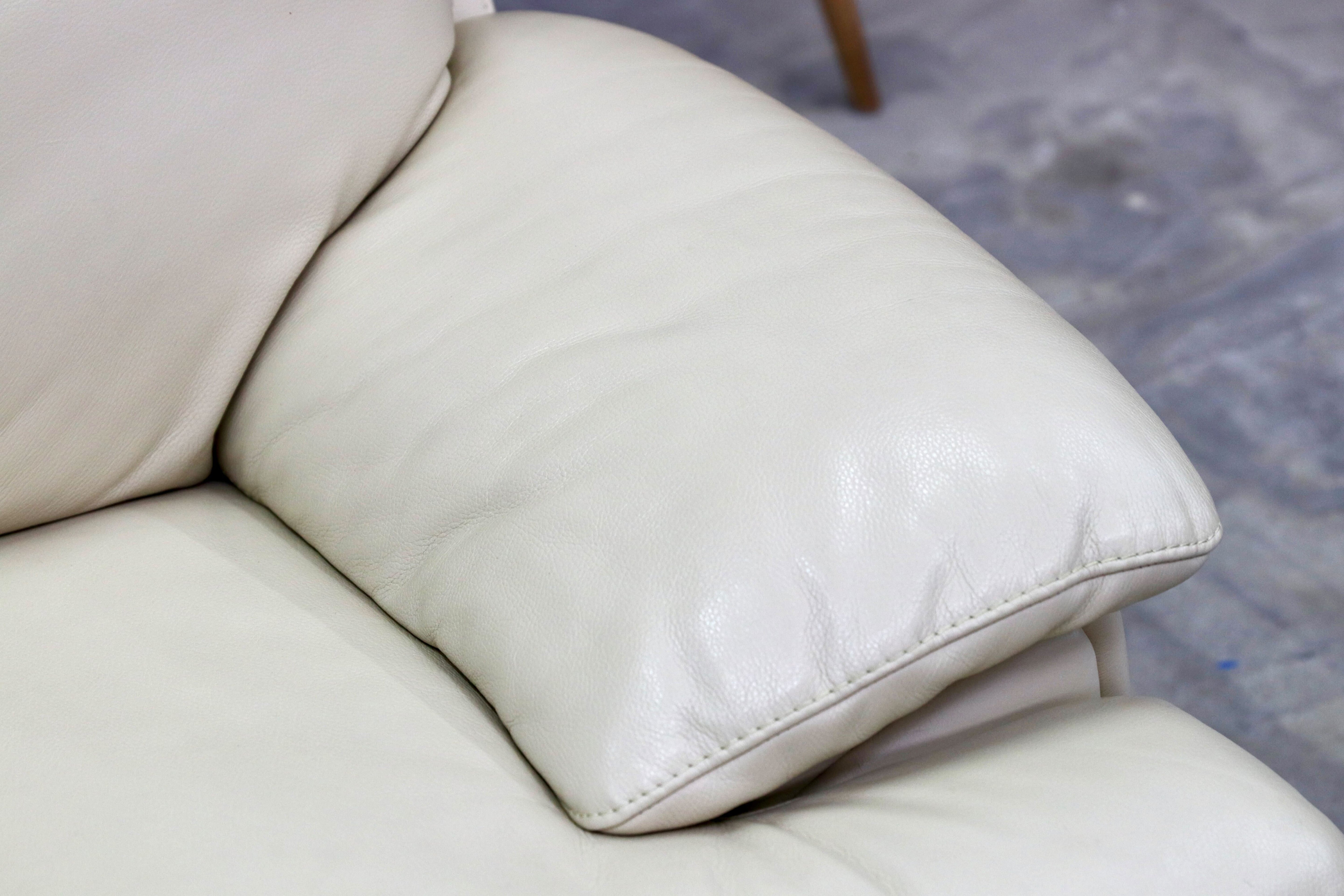 GMIK709○IDC大塚家具 L/S Comfort-03 2.5人掛けソファ 総本革 クリーム色 スタイリッシュ ラグジュアリーモダン 長椅子