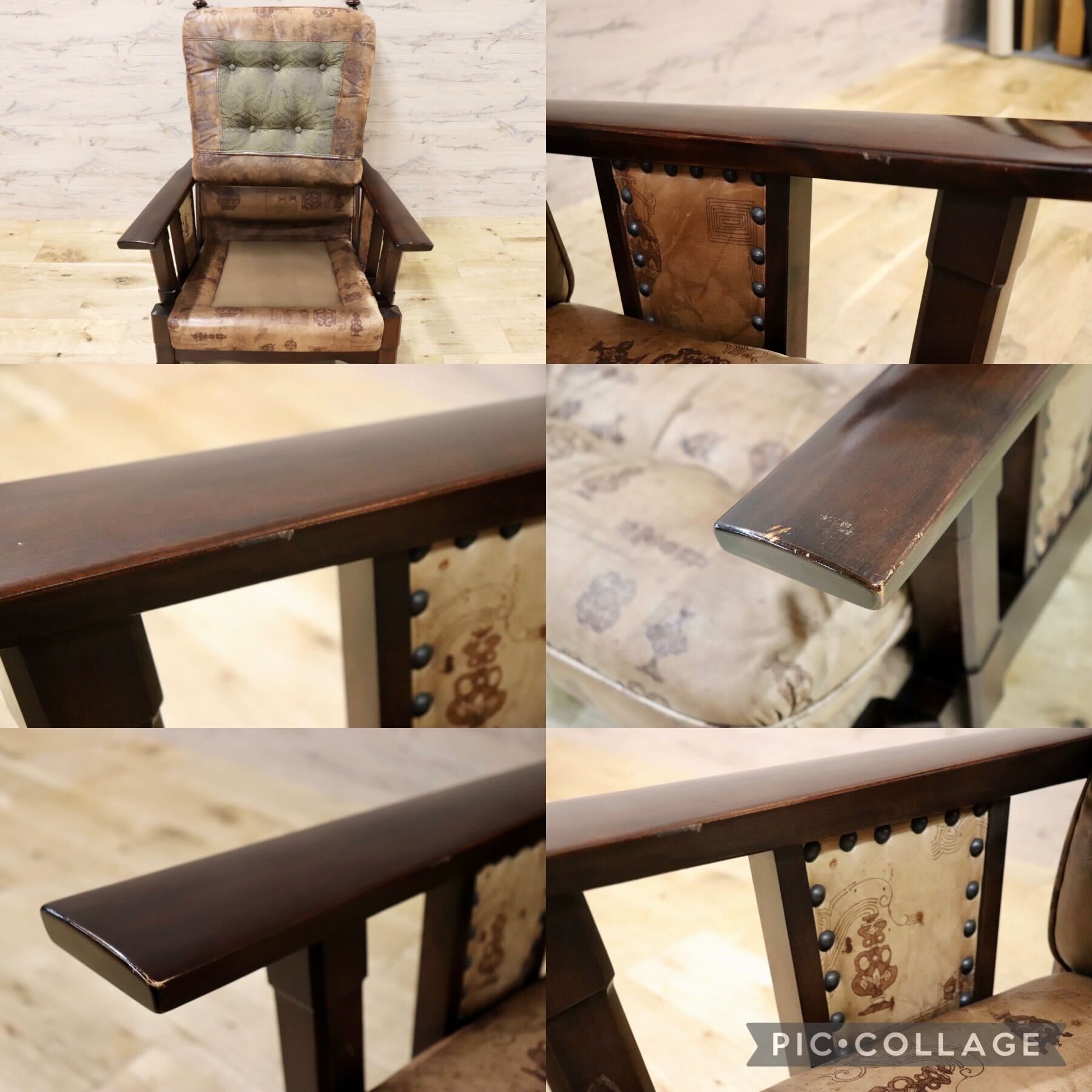 GMGS43B○MORISHIGE / モリシゲ 1人掛けソファ シングルソファ 本革 IDC大塚家具 鋲打ち クラシック 大正モダン 最高級 ヴィンテージ