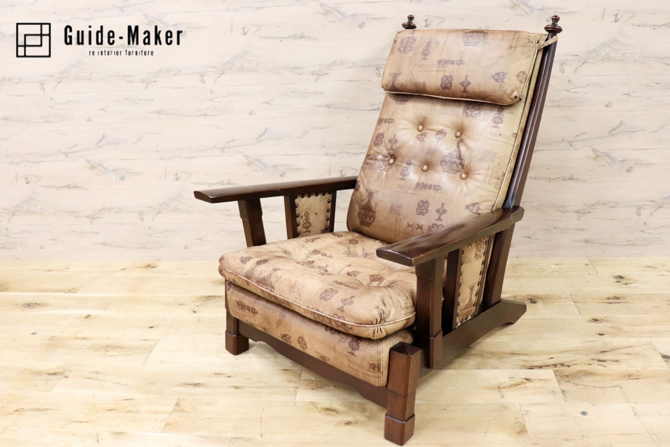 GMGS43B○MORISHIGE / モリシゲ 1人掛けソファ シングルソファ 本革 IDC大塚家具 鋲打ち クラシック 大正モダン 最高級 ヴィンテージ