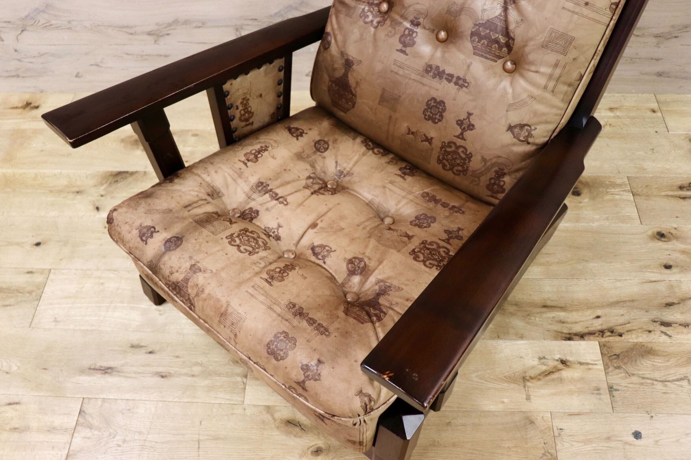 GMGS43B○MORISHIGE / モリシゲ 1人掛けソファ シングルソファ 本革 IDC大塚家具 鋲打ち クラシック 大正モダン 最高級 ヴィンテージ