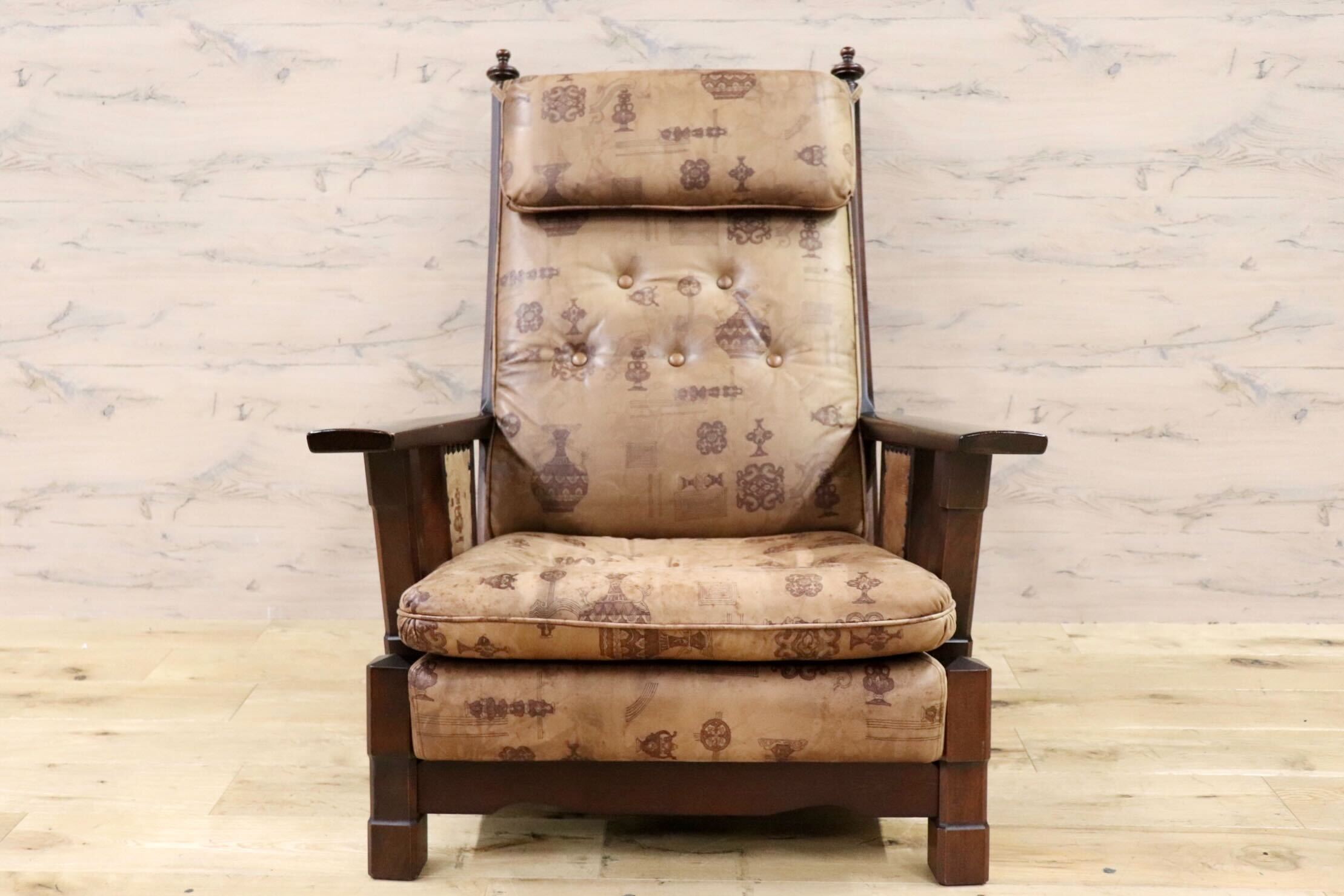 GMGS43B○MORISHIGE / モリシゲ 1人掛けソファ シングルソファ 本革 IDC大塚家具 鋲打ち クラシック 大正モダン 最高級 ヴィンテージ