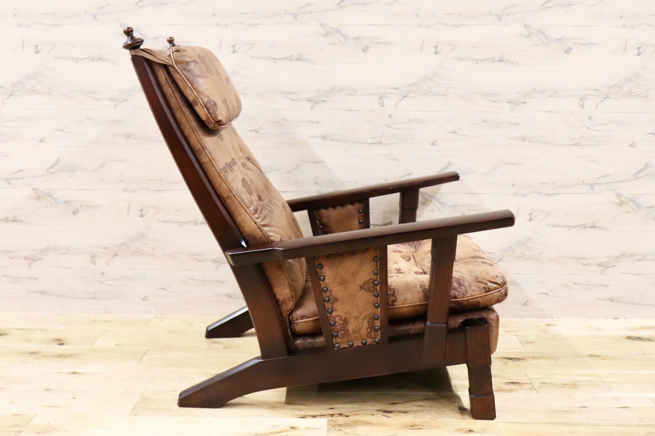 GMGS43B○MORISHIGE / モリシゲ 1人掛けソファ シングルソファ 本革 IDC大塚家具 鋲打ち クラシック 大正モダン 最高級 ヴィンテージ