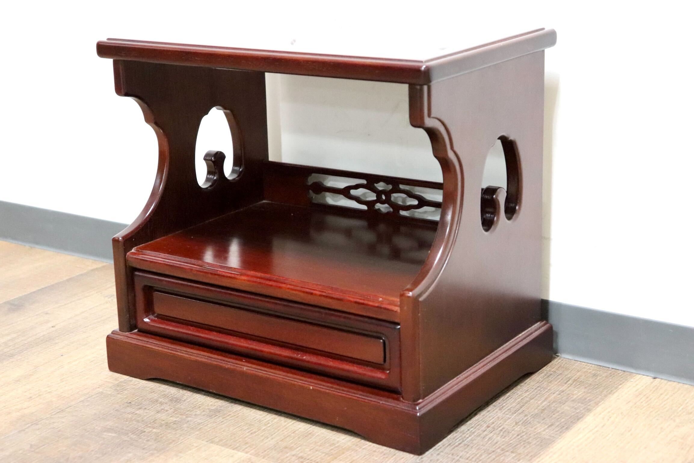 GMHN123F○karimoku / カリモク 置床 ナイトテーブル 飾り棚 花台 電話台 収納家具 和家具 和モダン 和室 座敷 レトロ オールドカリモク