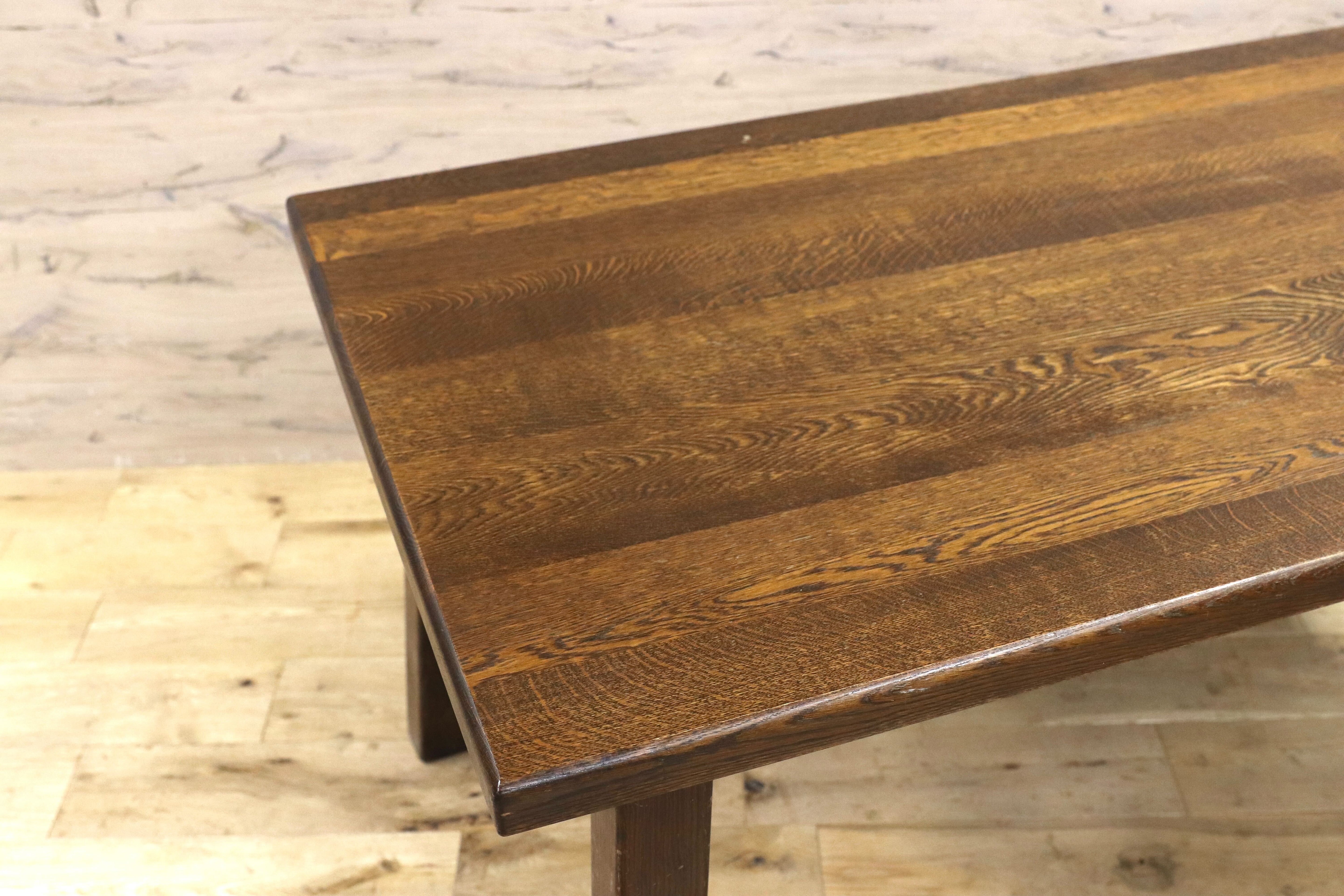 GMIK733○オランダ製 ダッチカントリースタイル ダイニングテーブル 食卓テーブル オーク無垢材 机 店舗什器 ヴィンテージ 作業台