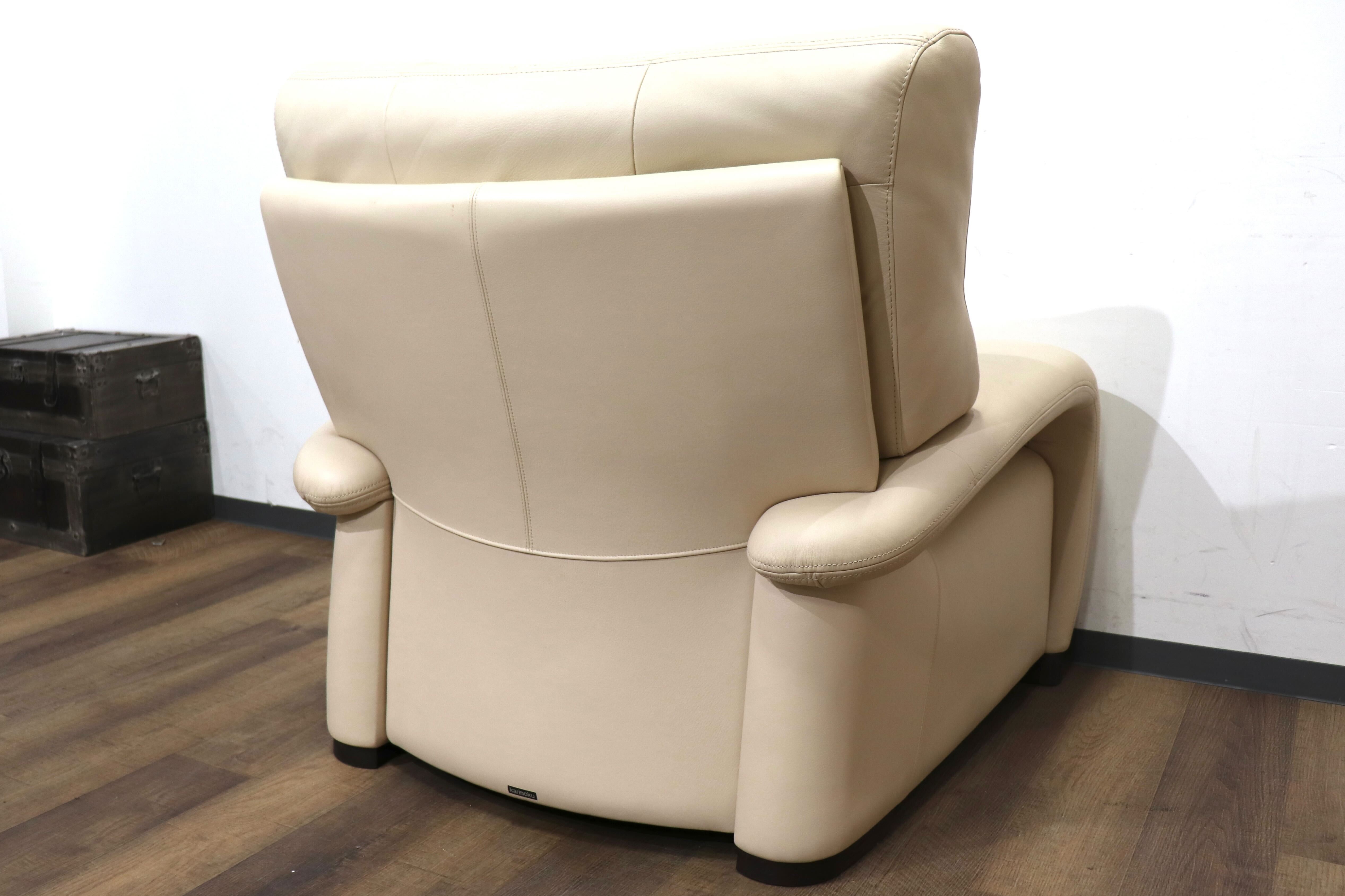 GMHN254C○karimoku / カリモク 1人掛けソファ シングルソファ ラウンジソファ アームチェア 応接 ハイバック 本革 モダン 国産家具