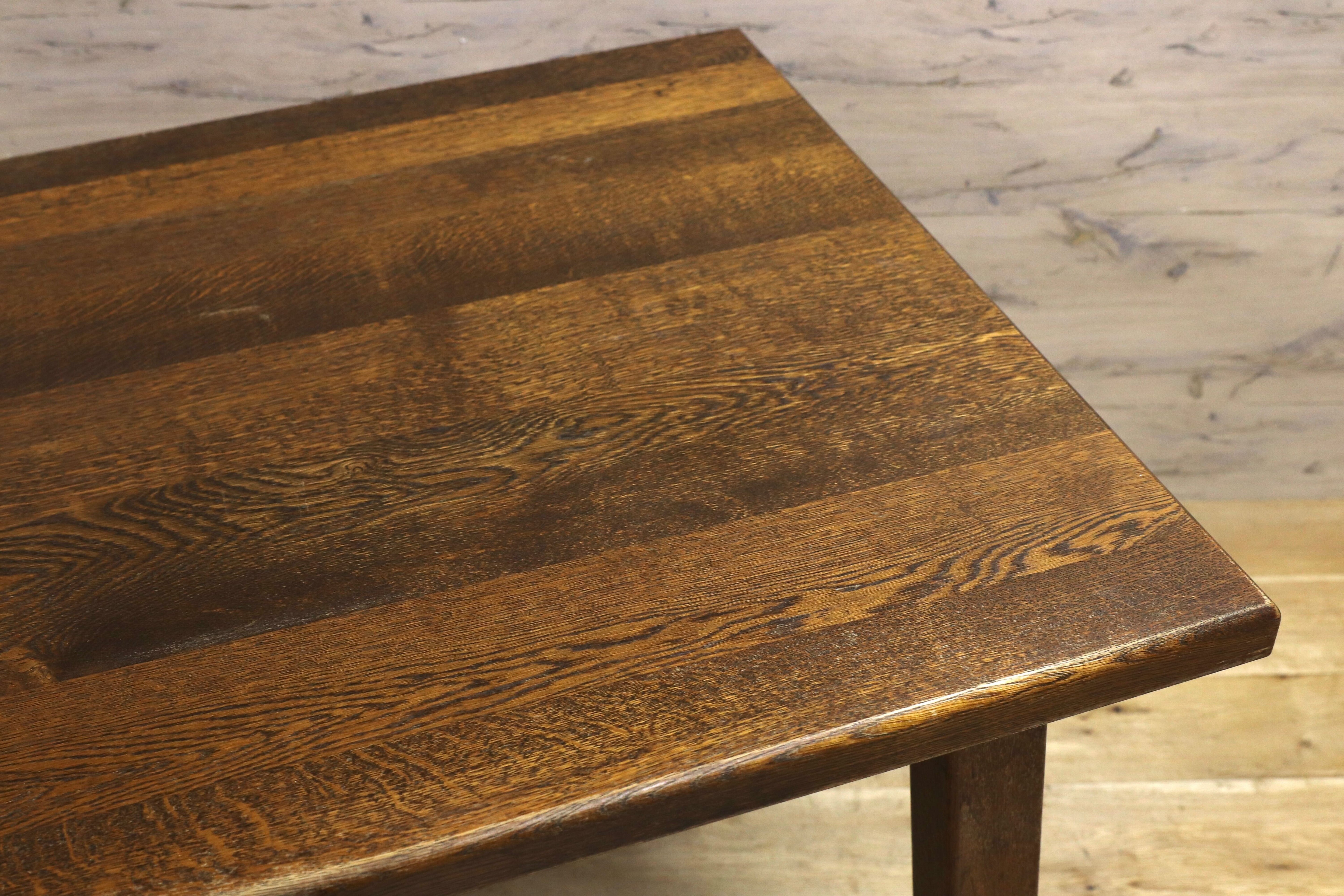 GMIK733○オランダ製 ダッチカントリースタイル ダイニングテーブル 食卓テーブル オーク無垢材 机 店舗什器 ヴィンテージ 作業台