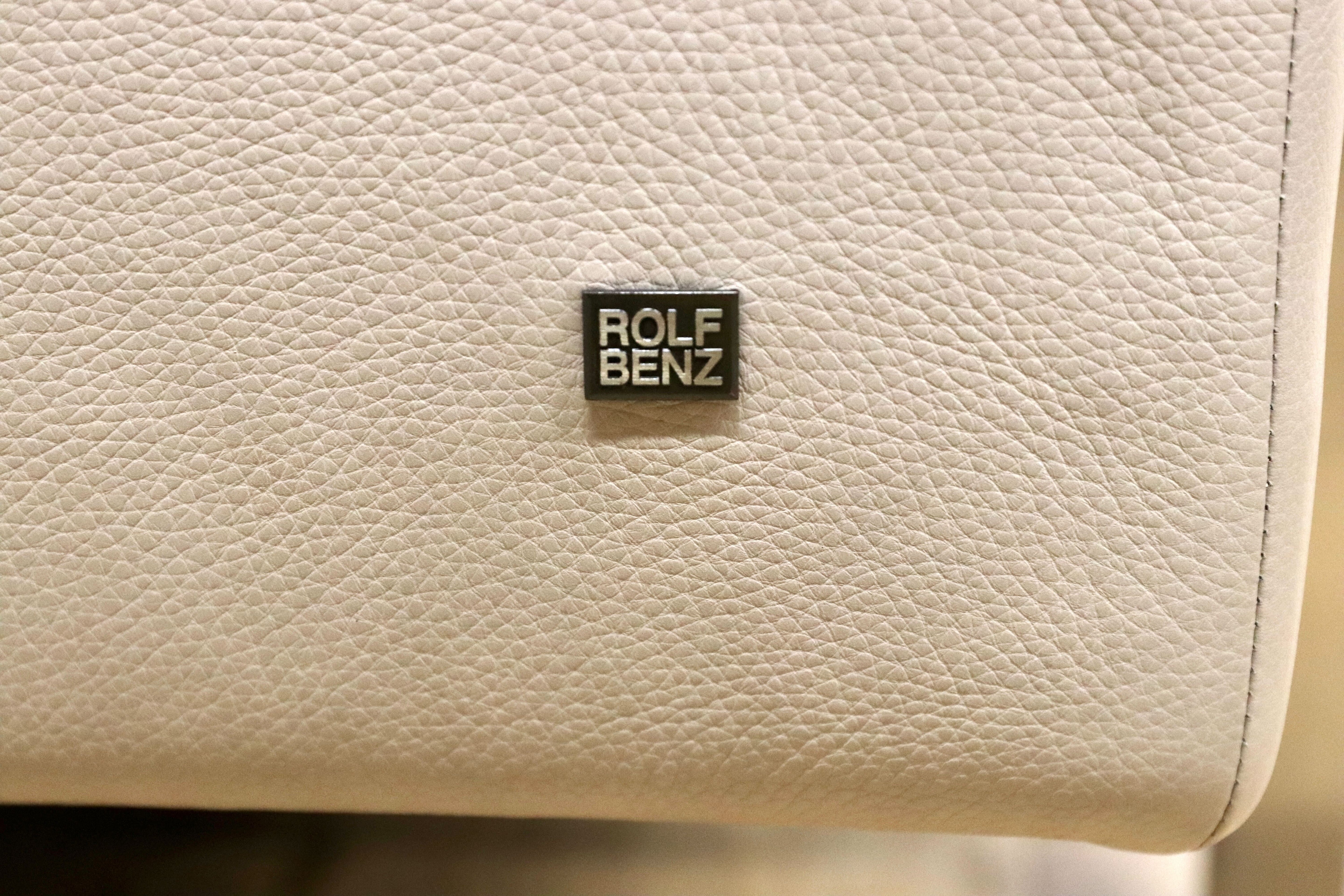 GMGK368○ROLF BENZ / ロルフベンツ DONO ドノ 3人掛けソファ トリプルソファ 本革 アイボリー IDC大塚家具 最高峰 定価148万 展示品