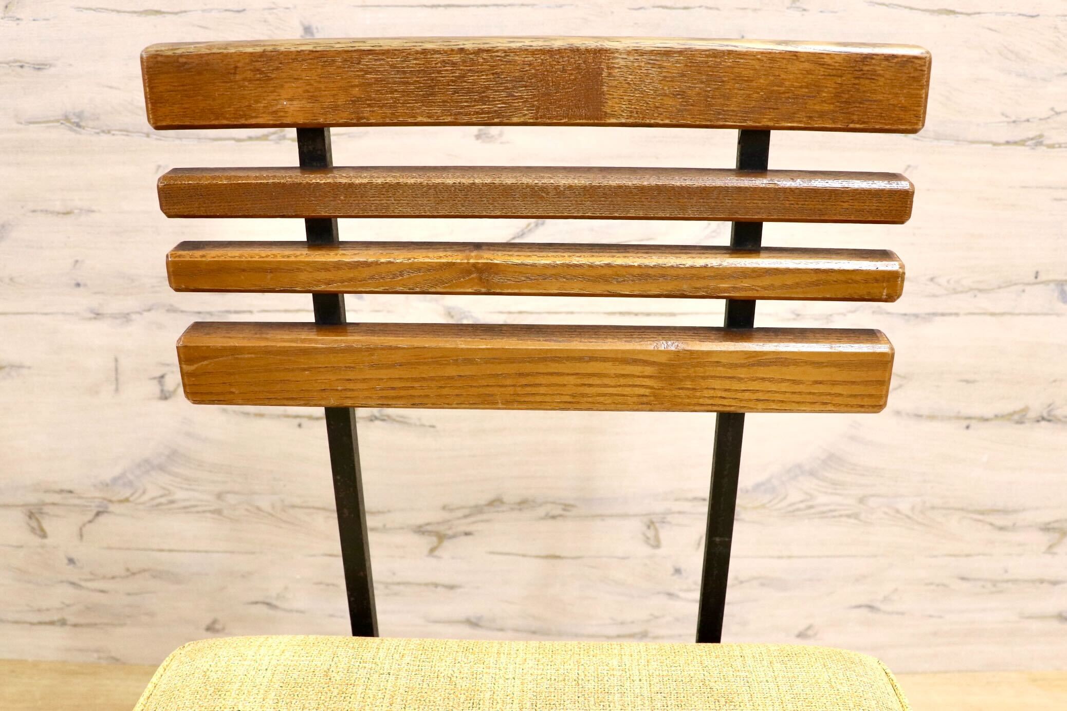 GMIS495A○アンティーク 北欧スタイル ヴィンテージ ダイニングチェア デスクチェア コンパクトチェア 木製 ビニールレザー 椅子 レトロ