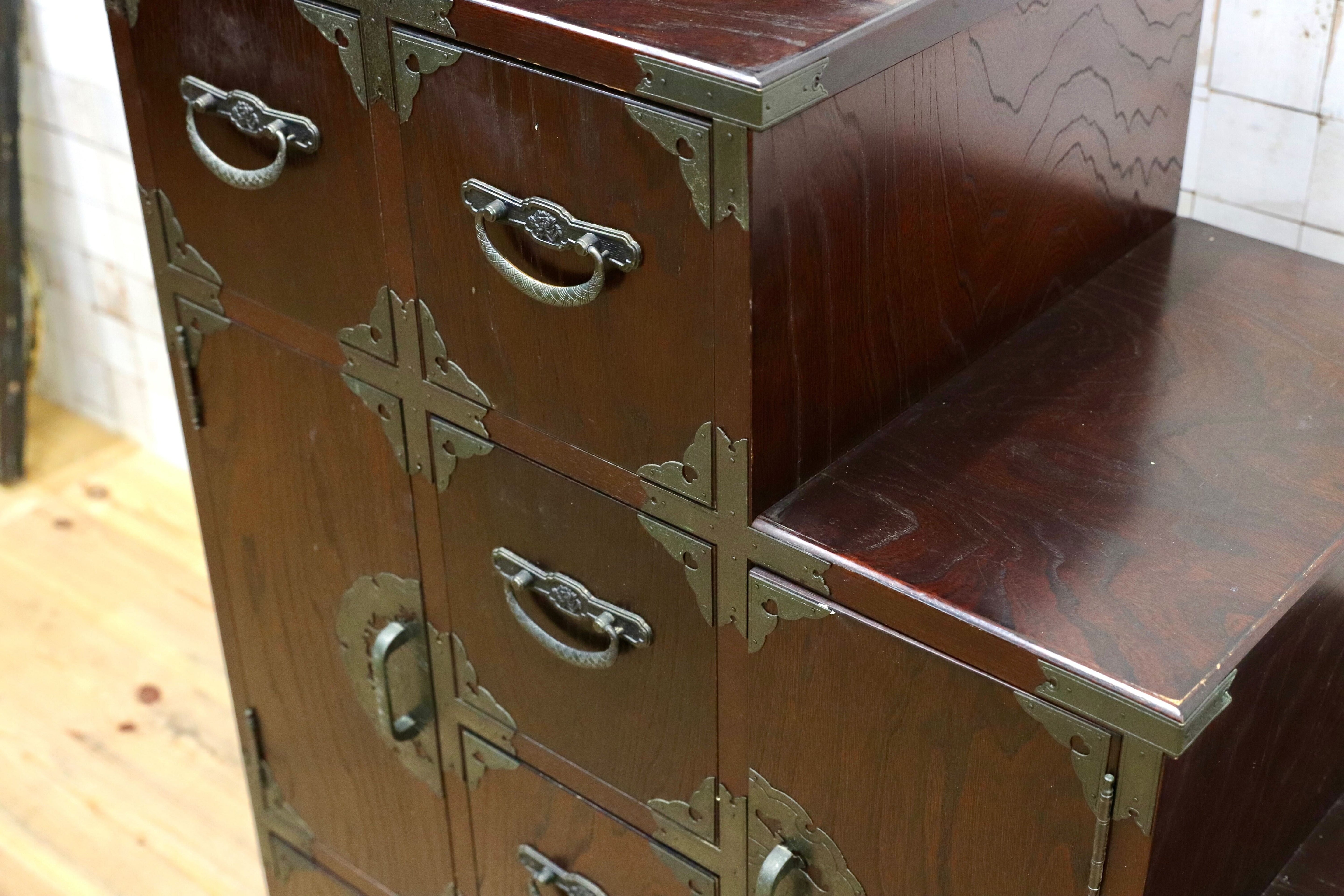 GMIS330○階段箪笥 和家具 レトロ アンティーク 時代箪笥 整理箪笥 民芸家具 タンス