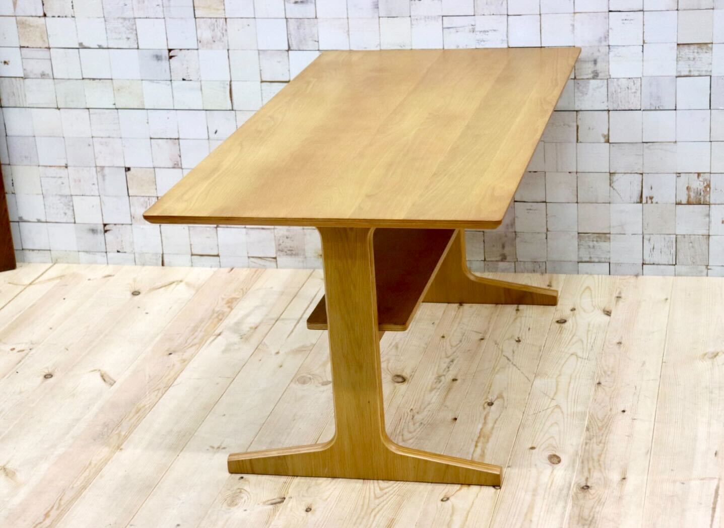 GMGK478○無印良品 / MUJI リビングでもダイニングでもつかえるテーブル ダイニングテーブル リビングテーブル オーク材 定価3.5万 展示品