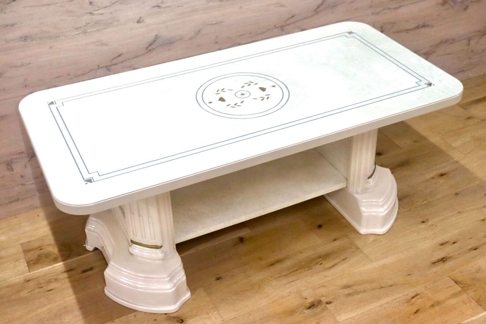 GMIK909B○イタリア クラシック ロココ調 センターテーブル リビングテーブル 応接机 姫家具 アンティーク調 検)サルタレッリ アマルフィ