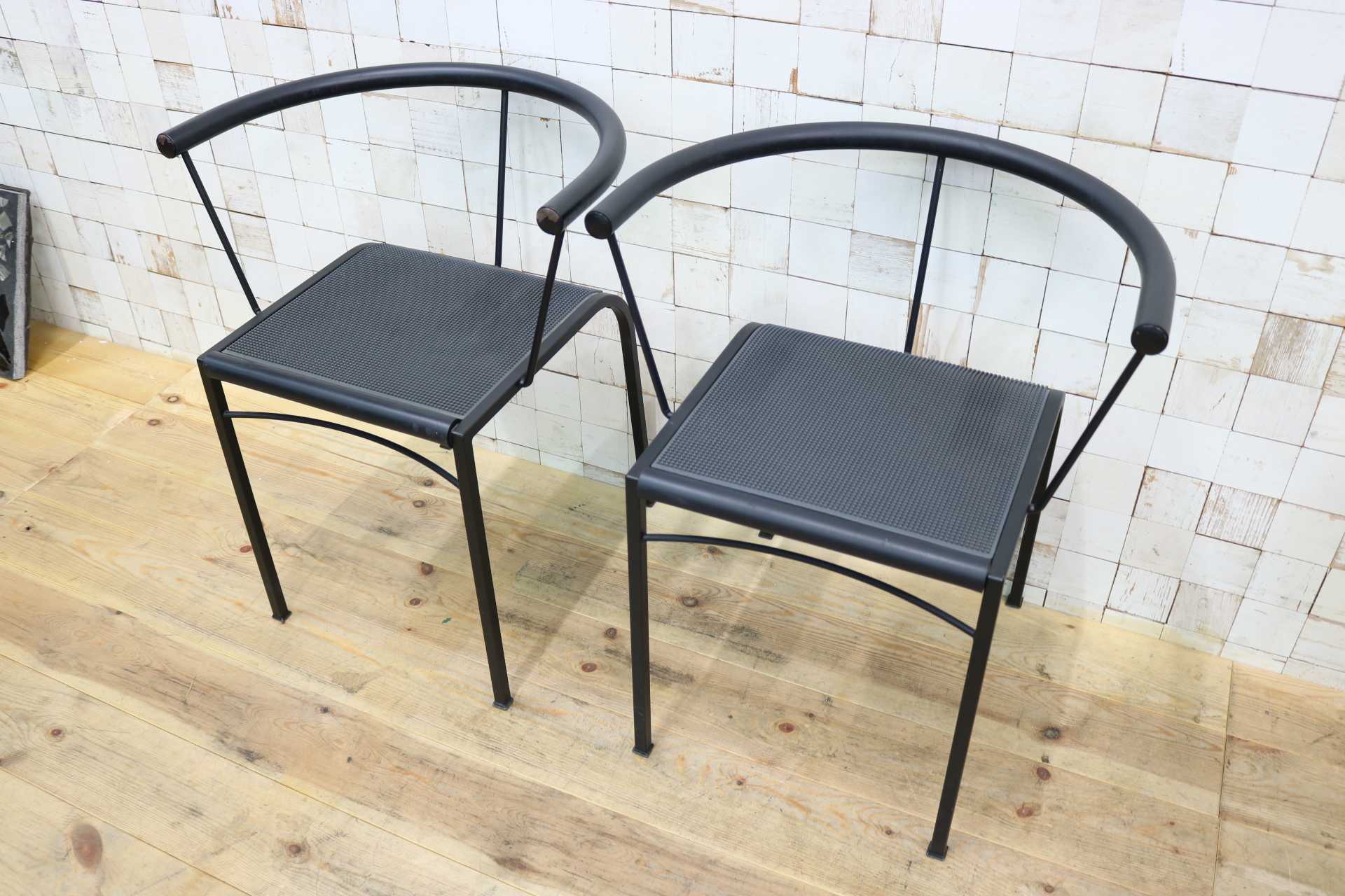 GMJH164B◯KOKUYO / コクヨ ミーティングチェア リフレッシュチェア ダイニングチェア 2脚セット オフィス ブラック モダン ヴィンテージ