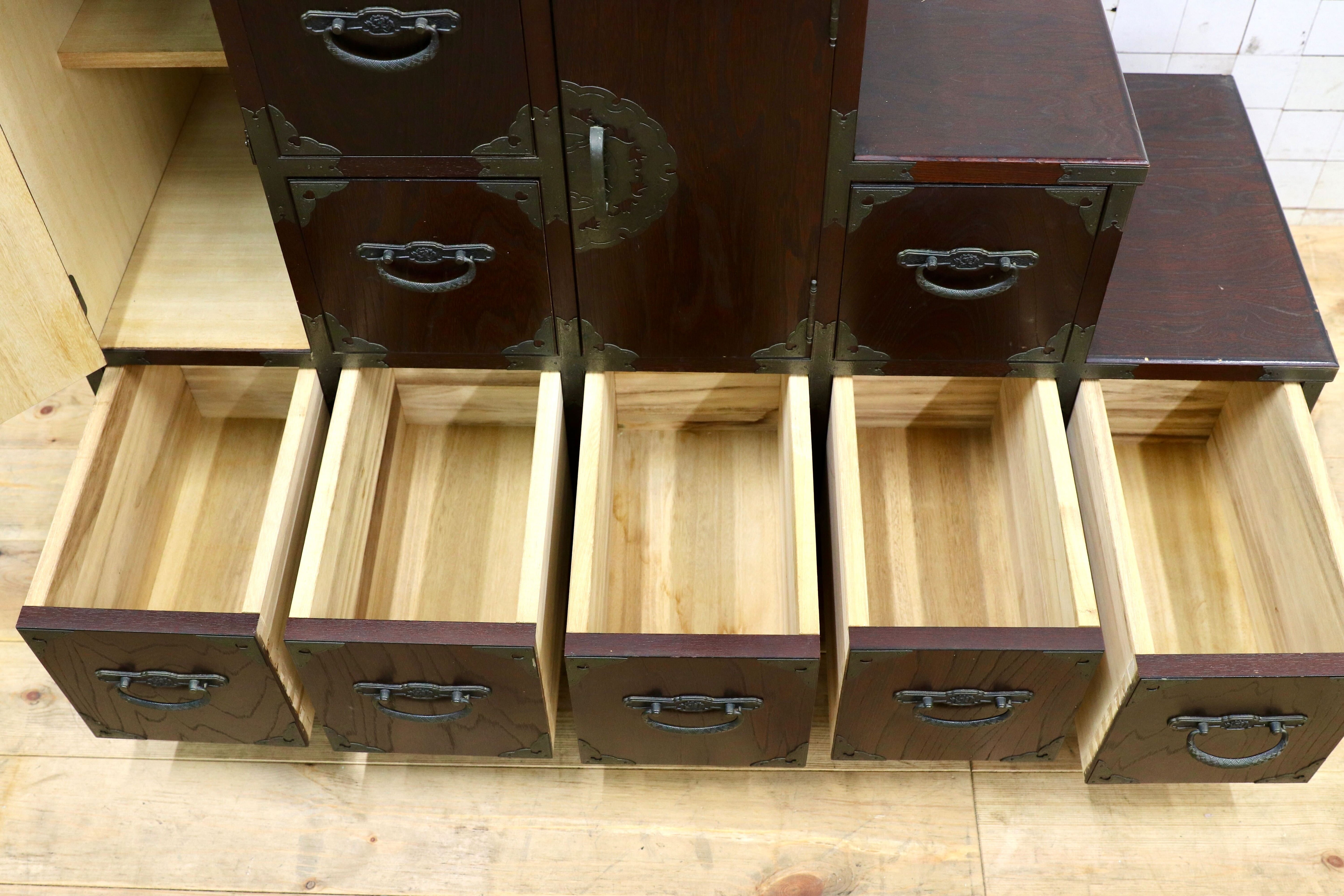 GMIS330○階段箪笥 和家具 レトロ アンティーク 時代箪笥 整理箪笥 民芸家具 タンス