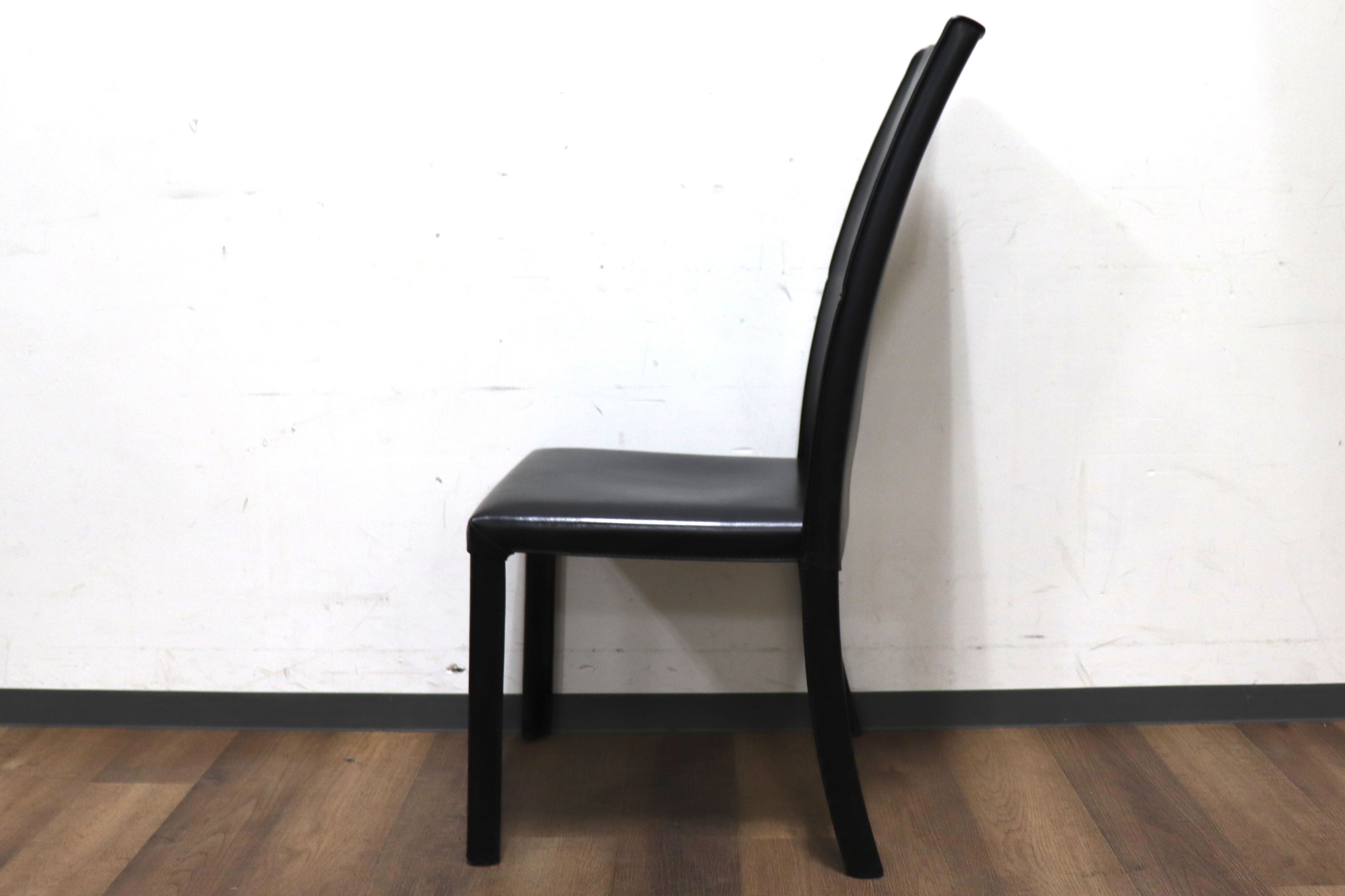 GMHN288A○FRAG / フラッグ LATINA ダイニングチェア アームレスチェア ハイバックチェア 椅子 ブラック 本革 イタリア製 検)カッテラン