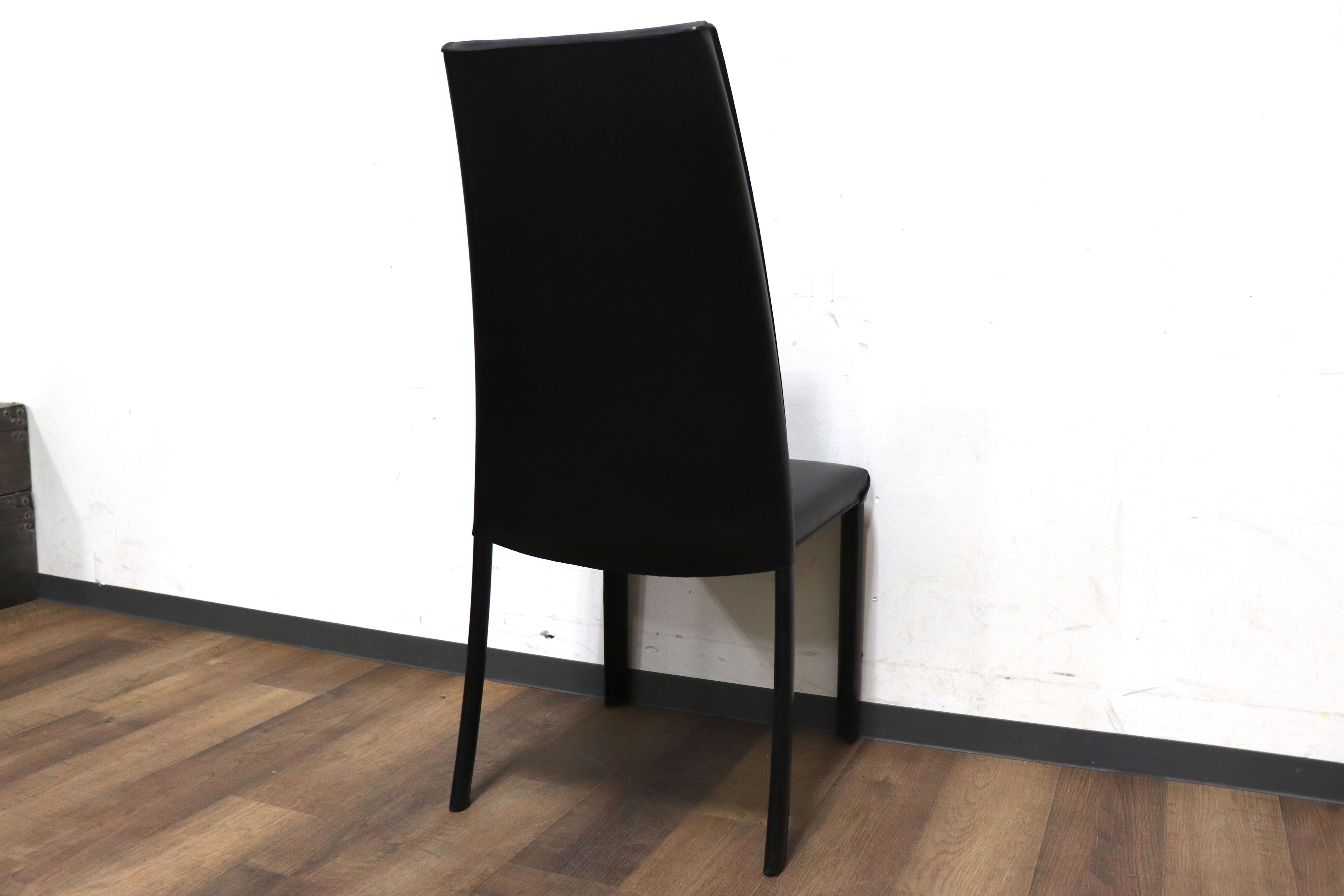 GMHN288A○FRAG / フラッグ LATINA ダイニングチェア アームレスチェア ハイバックチェア 椅子 ブラック 本革 イタリア製 検)カッテラン