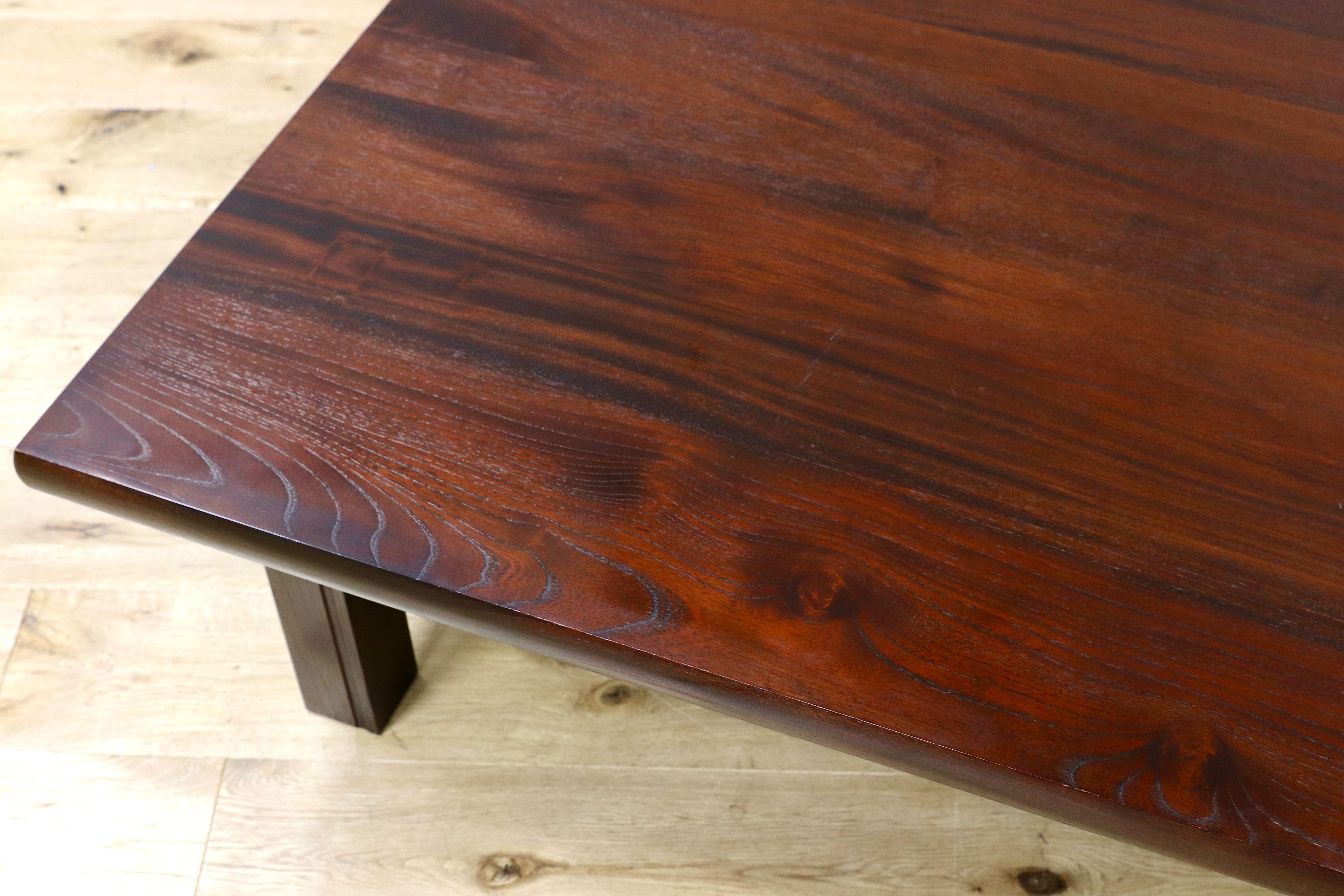 GMHH107○九州民芸家具 欅無垢材 センターテーブル リビングテーブル 座卓 和家具 民藝家具 レトロ アンティーク 稀少