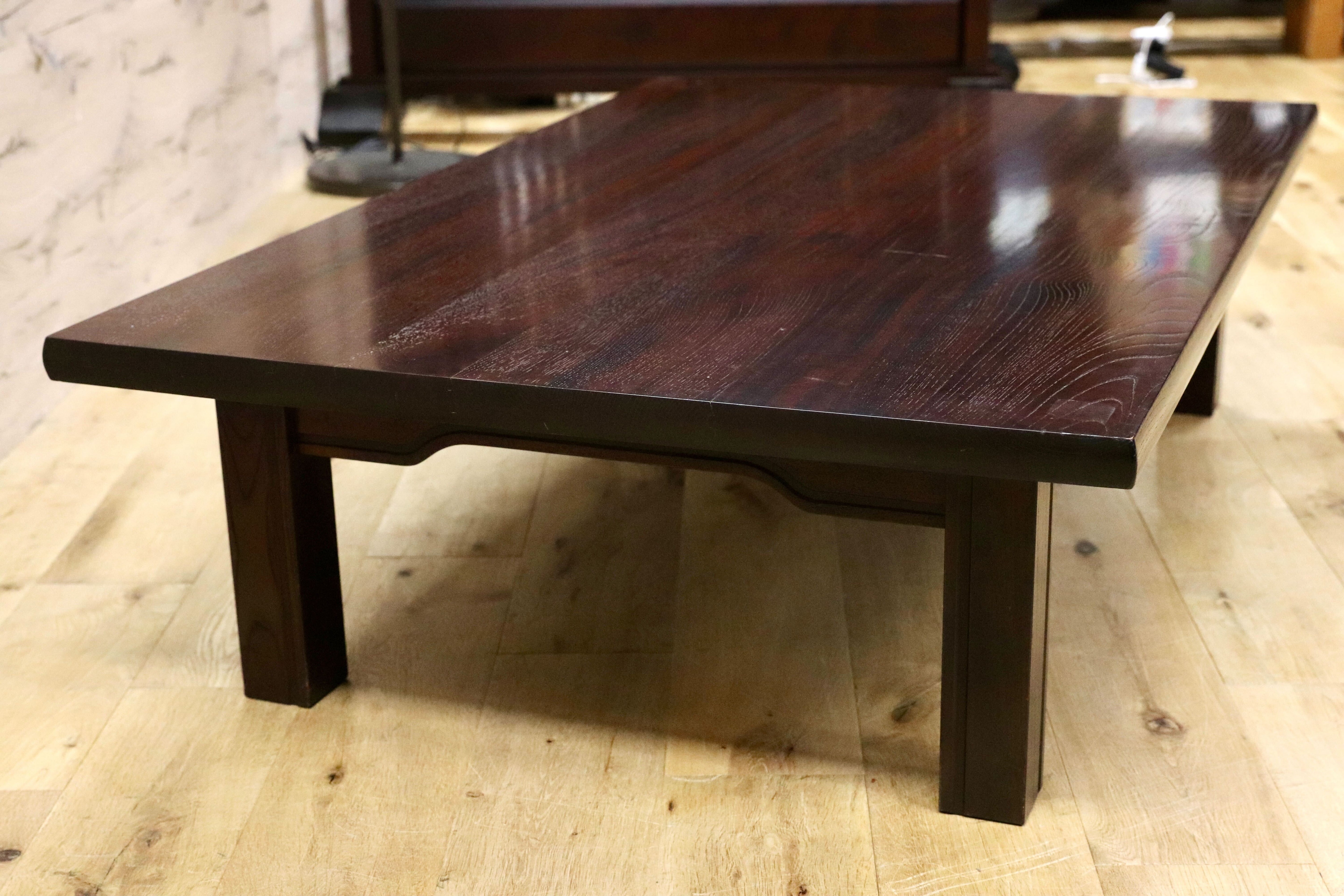 GMHH107○九州民芸家具 欅無垢材 センターテーブル リビングテーブル 座卓 和家具 民藝家具 レトロ アンティーク 稀少