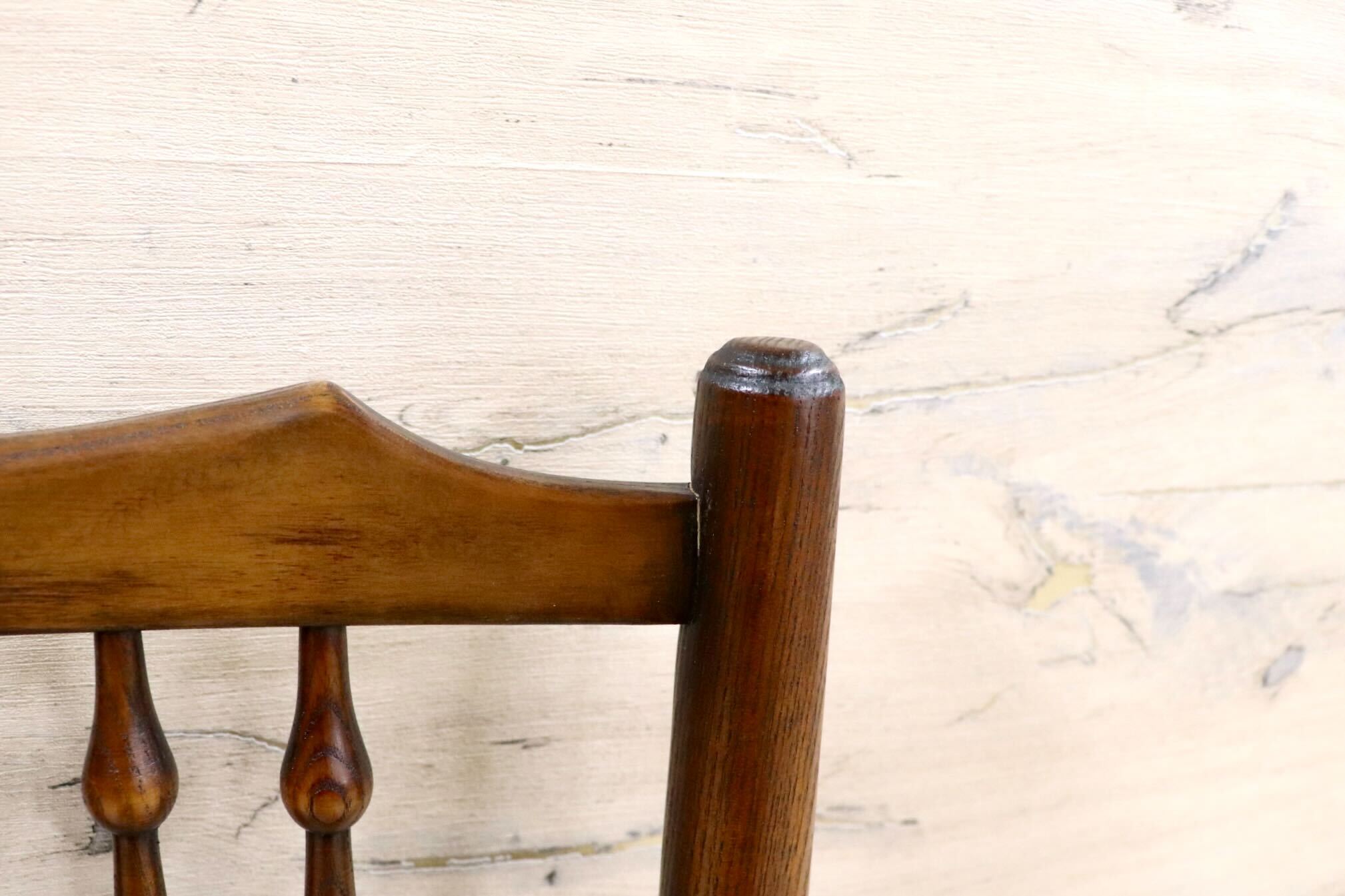 GMHS454A○英国 アンティーク スピンドルバック ダイニングチェア ラッシチェア 椅子 オーク無垢材 クラシック 輸入家具 在庫品