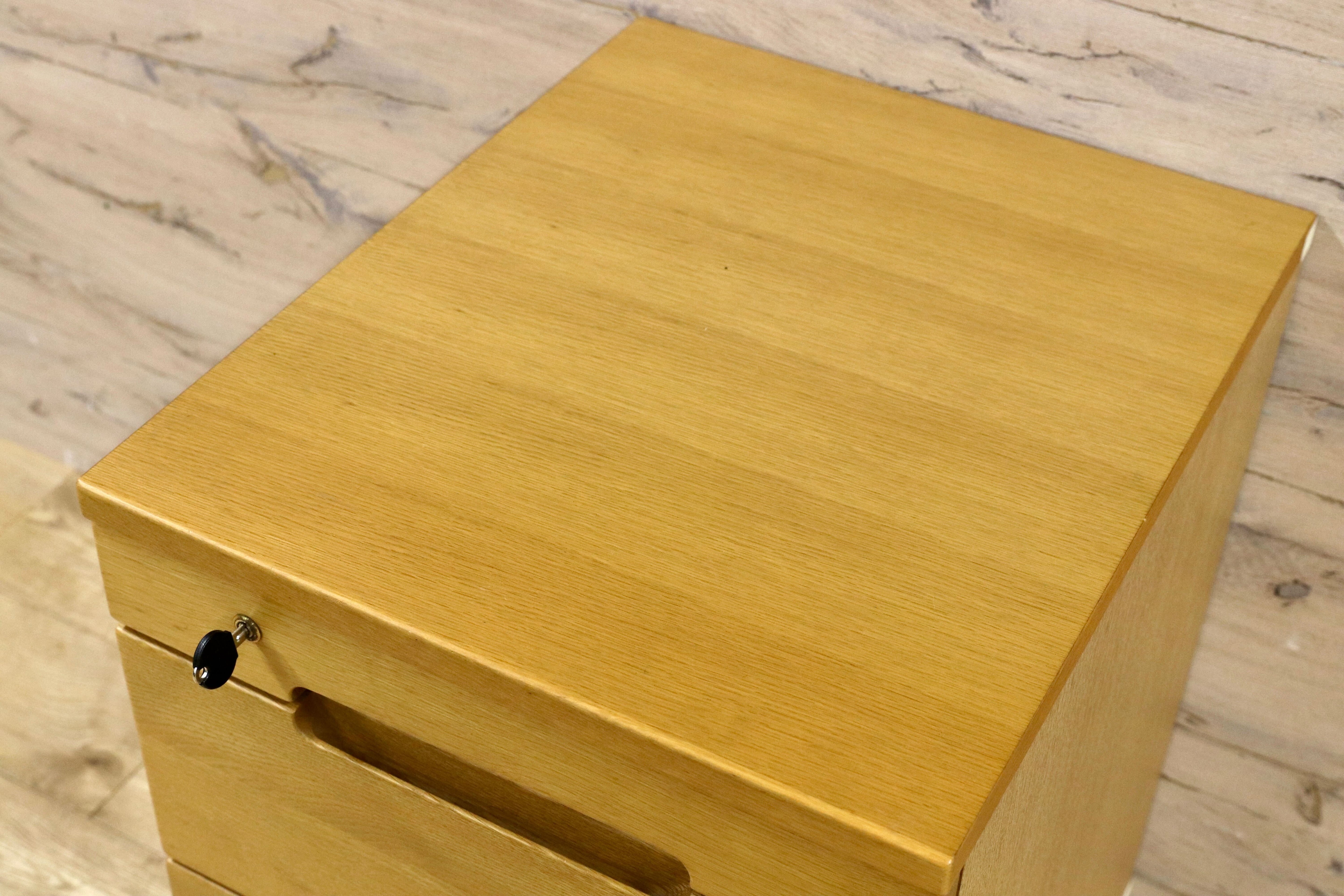 GMFN302○浜本工芸 / HAMAMOTO デスクワゴン 袖机 サイドキャビネット デスクキャビネット オーク材 ナチュラル