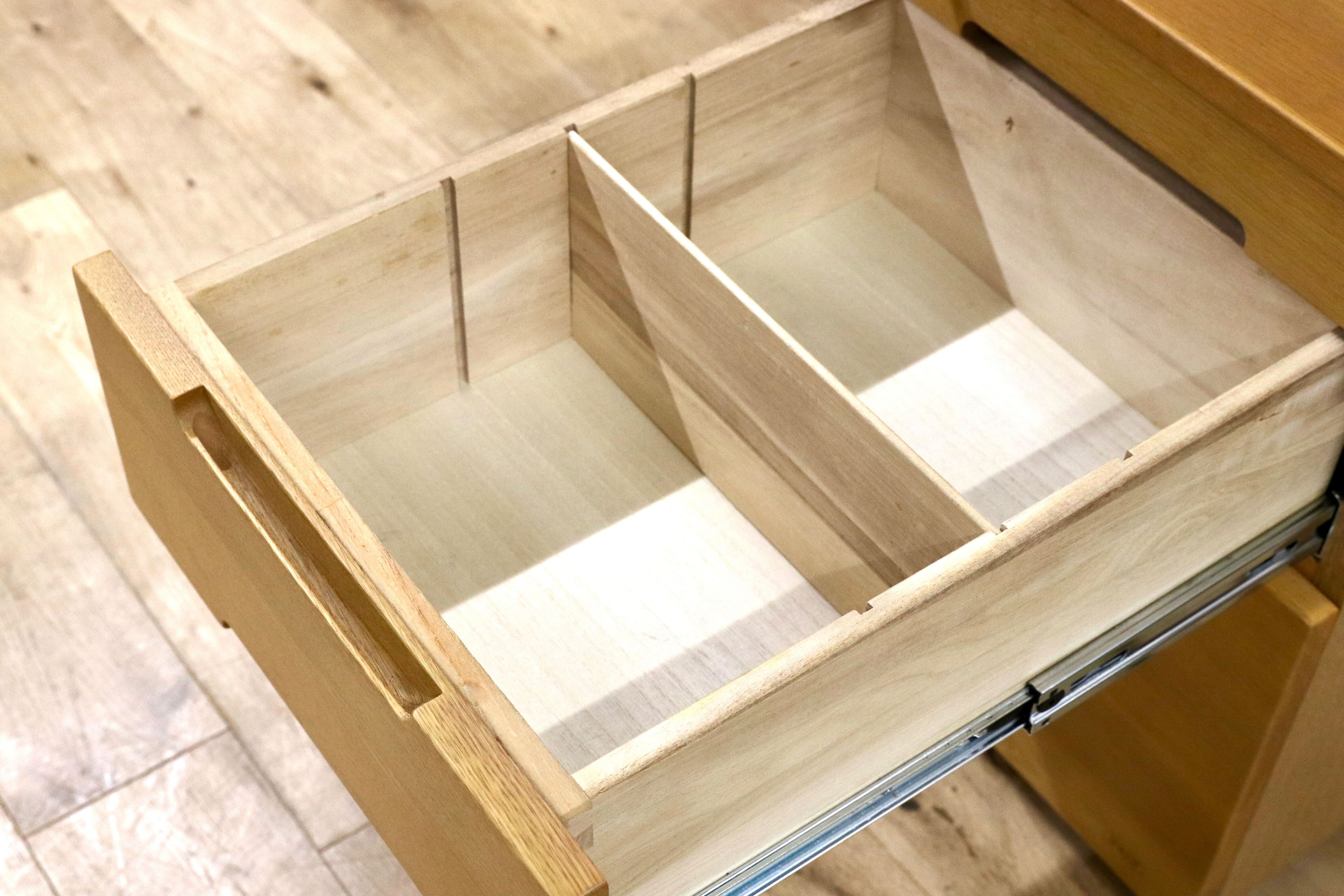 GMFN302○浜本工芸 / HAMAMOTO デスクワゴン 袖机 サイドキャビネット デスクキャビネット オーク材 ナチュラル