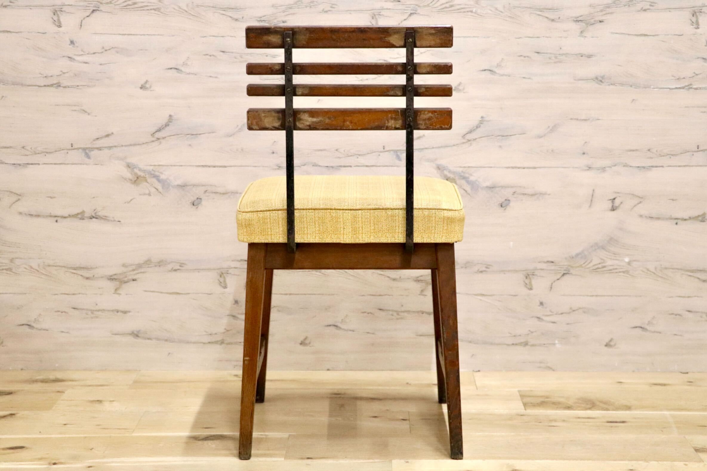 GMIS495F○アンティーク 北欧スタイル ヴィンテージ ダイニングチェア デスクチェア コンパクトチェア 木製 ビニールレザー レトロ カフェ