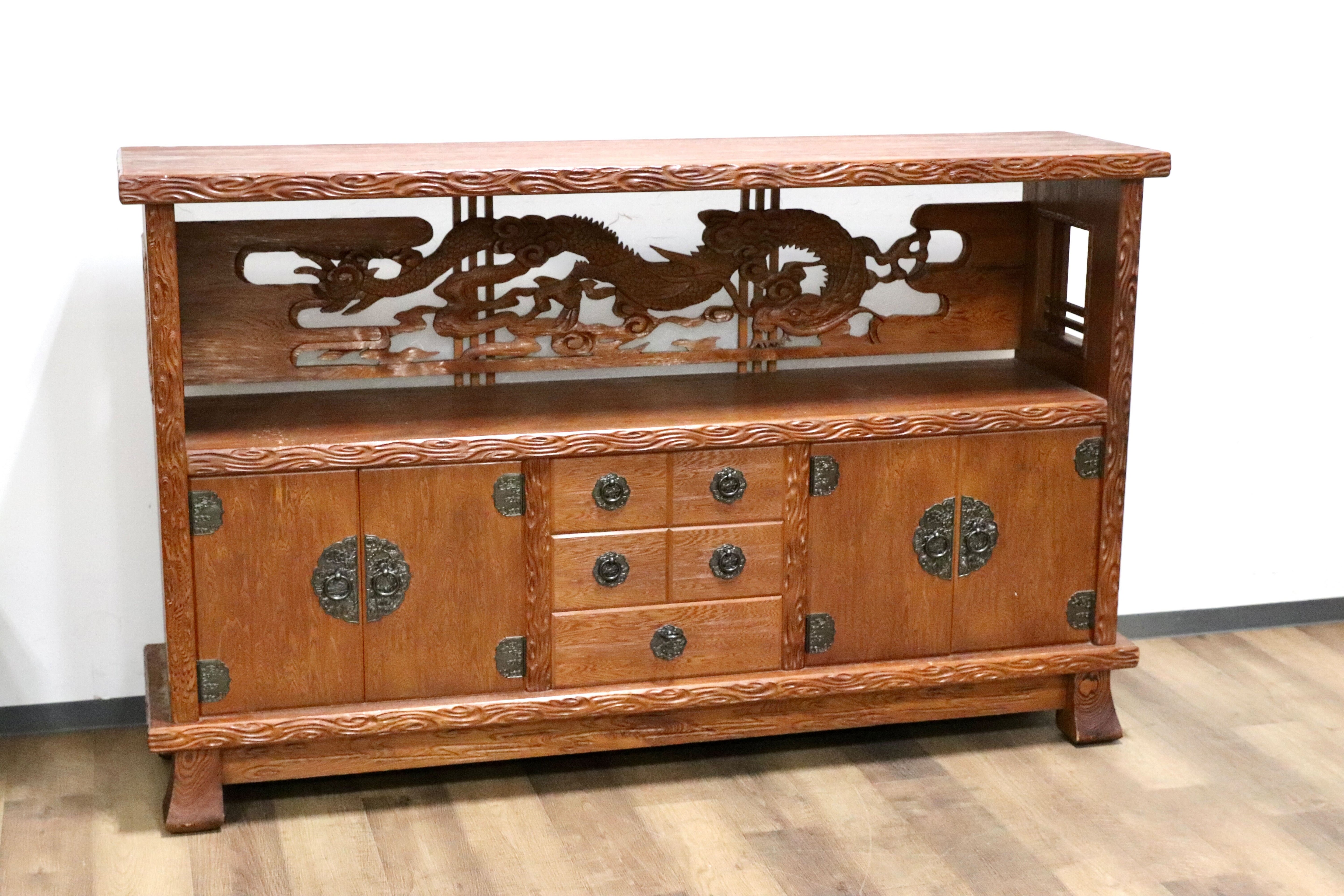 GMIH118○世界遺産屋久杉 サイドボード リビングボード 飾り棚 茶棚 キャビネット 和家具 和モダン 稀少