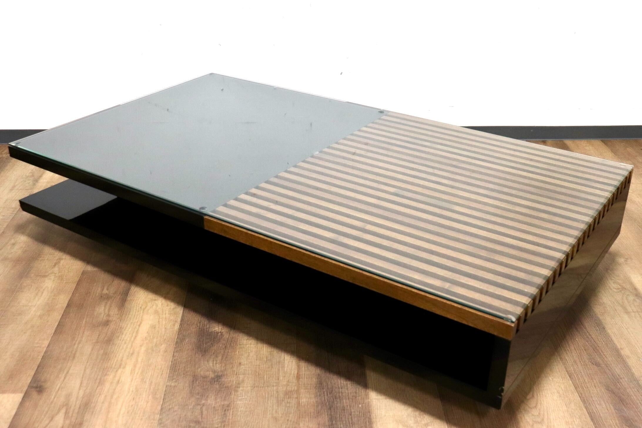 GMHK628○モリシゲ / MORISHIGE レクト センターテーブル リビングテーブル 応接机 ガラス IDC大塚家具 定価約31万